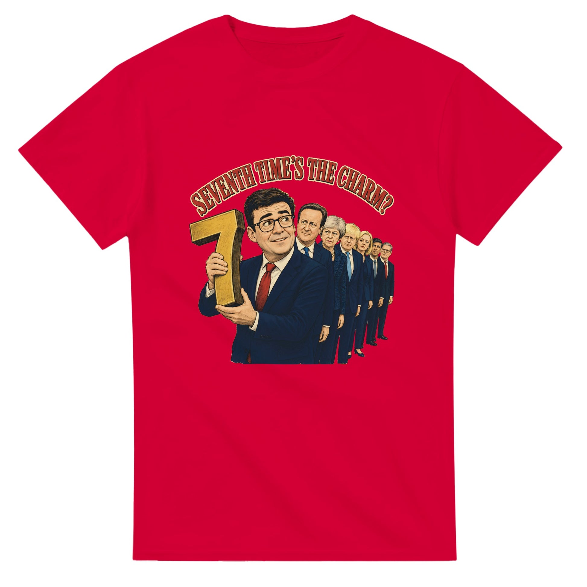 Seventh Time’s the Charm? UK Prime Minister Caricature T-shirt — product view 9