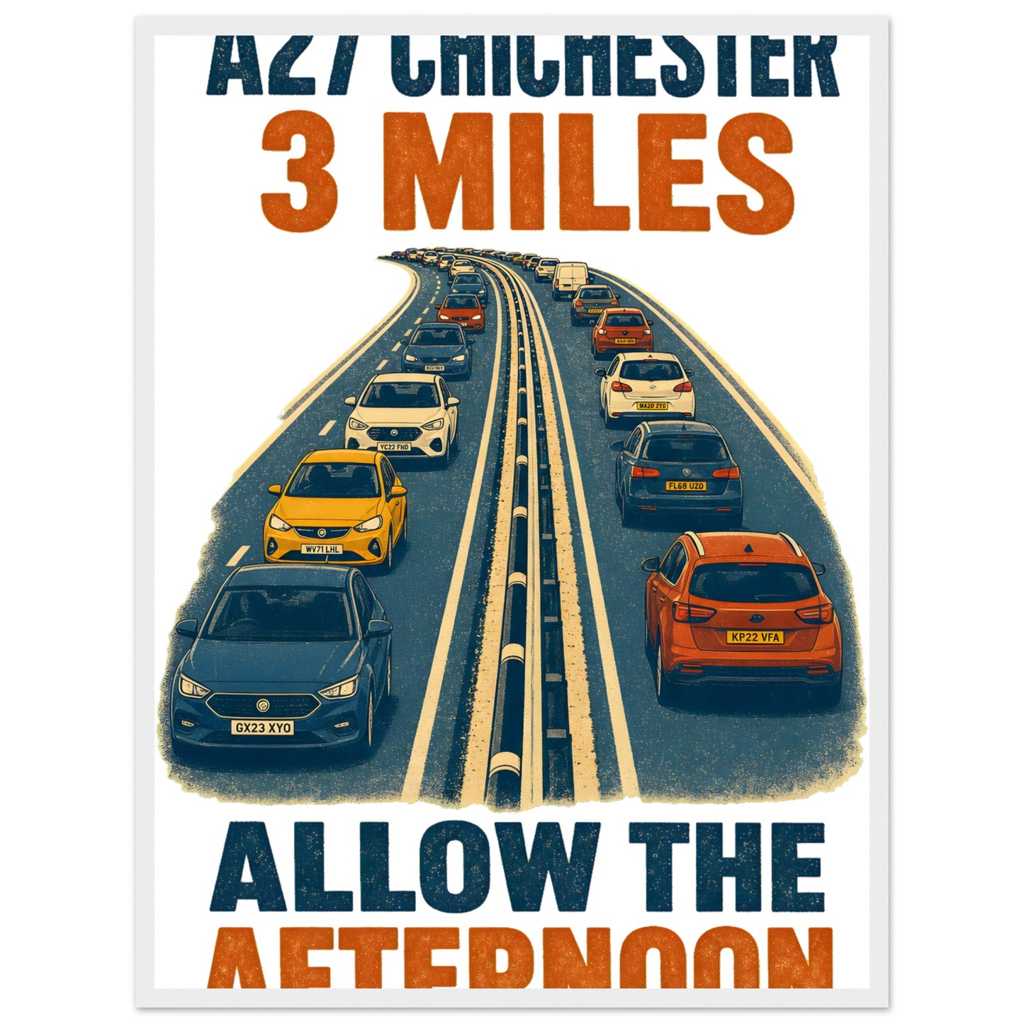 A27 Chichester – 3 Miles, Allow the Afternoon Framed Wall Art — product view 2