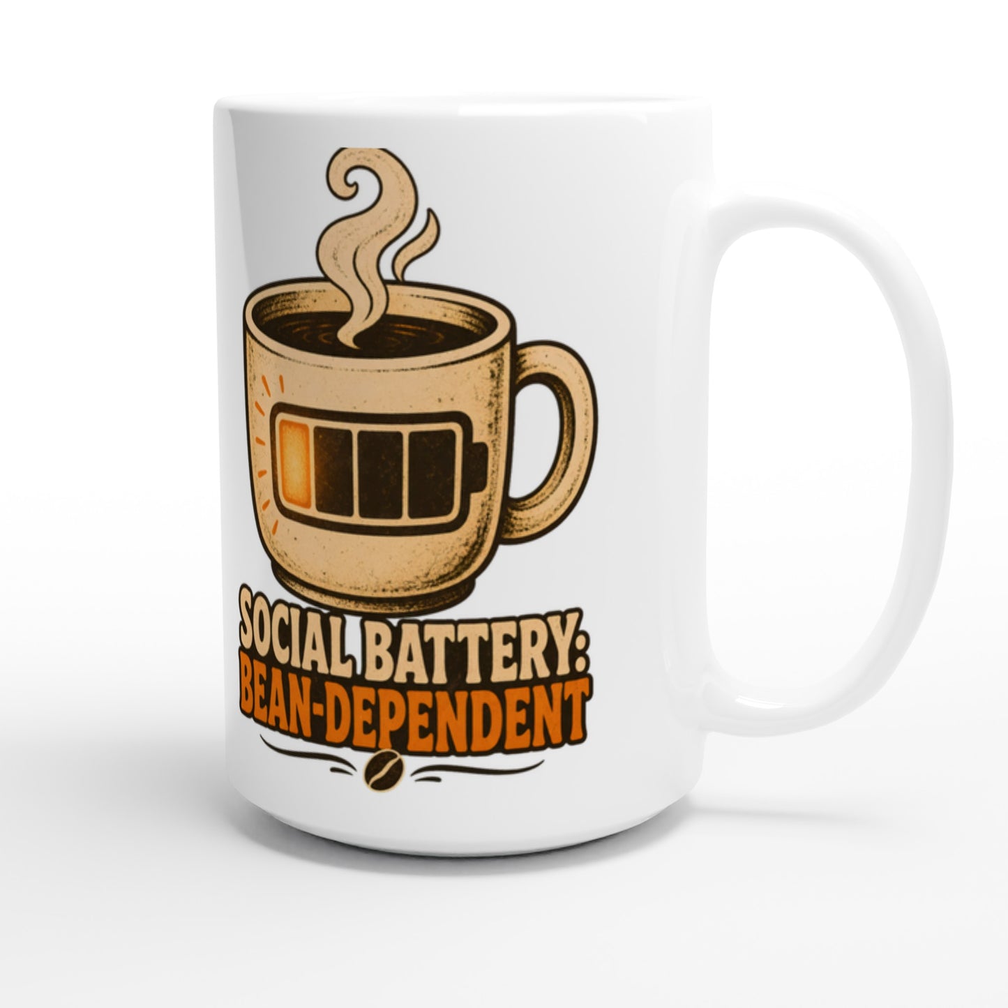 Social Battery: Bean-Dependent Graphic Large Mug — product view 3