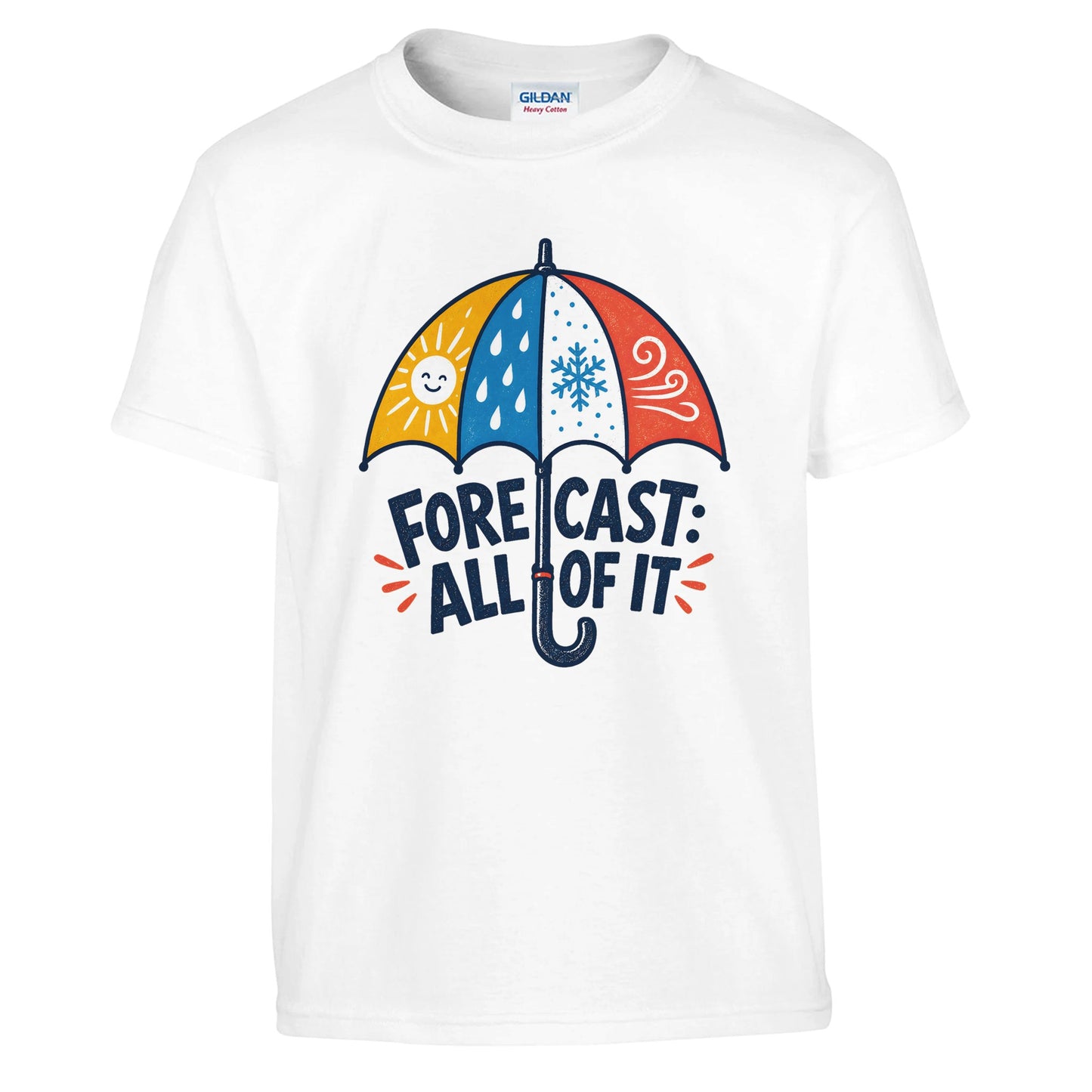 Forecast: All of It British Weather Graphic Kids' T-shirt — product view 1