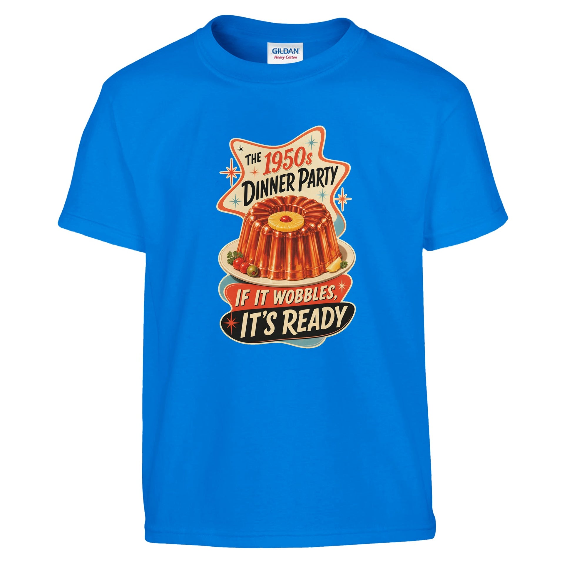 The 1950s Dinner Party — If It Wobbles, It's Ready Kids' T-shirt — product view 14