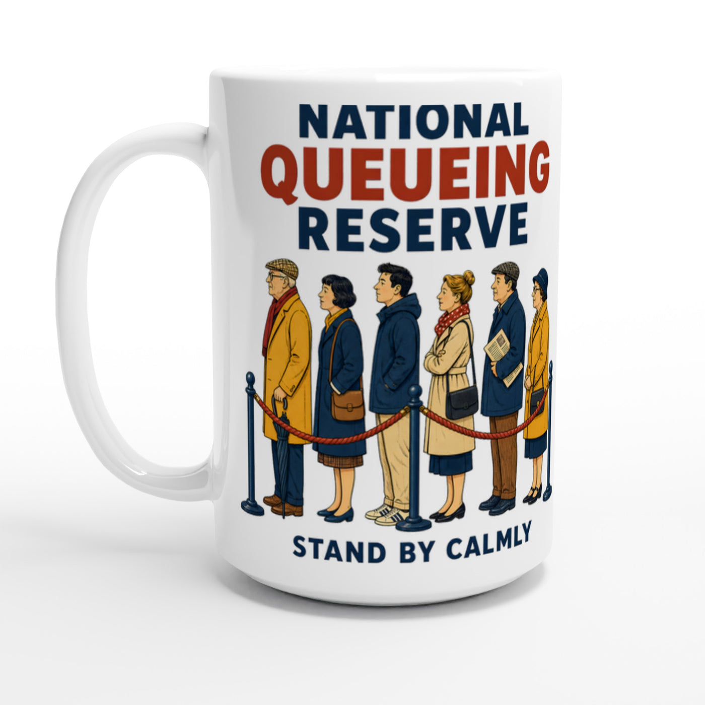 National Queueing Reserve – British Queue Graphic Large Mug