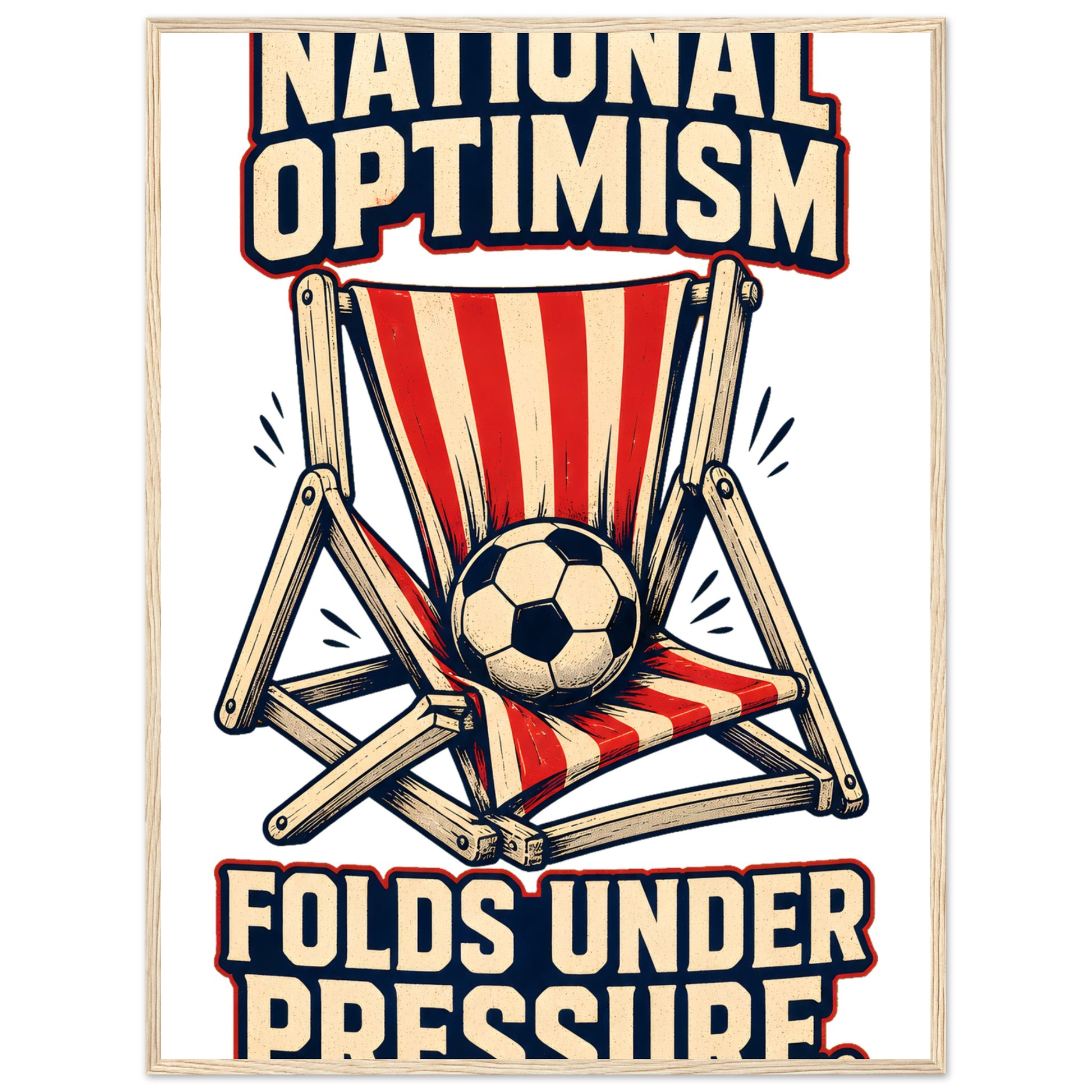 National Optimism Folds Under Pressure Football Framed Wall Art — product view 5