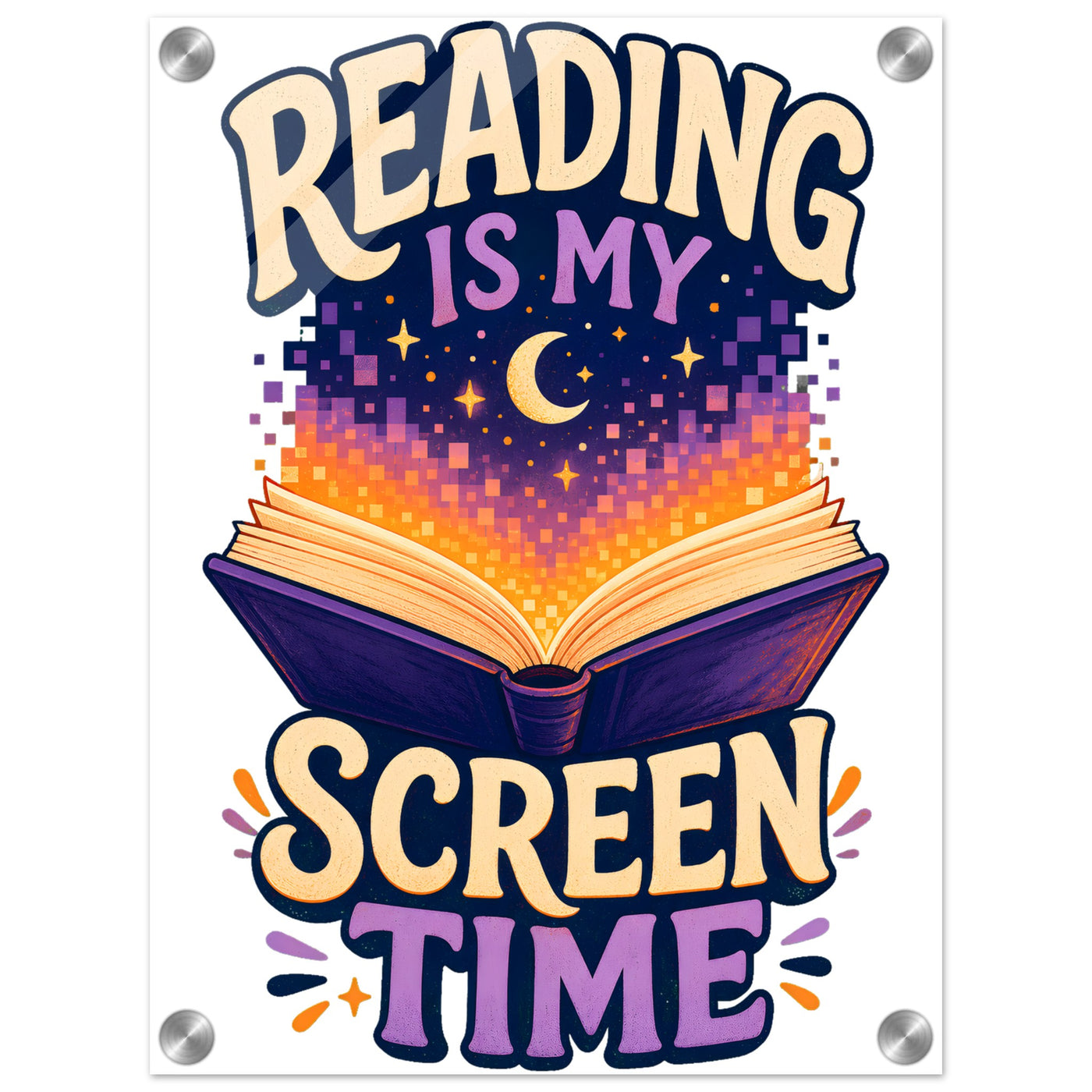 Reading Is My Screen Time Book Graphic Acrylic Print