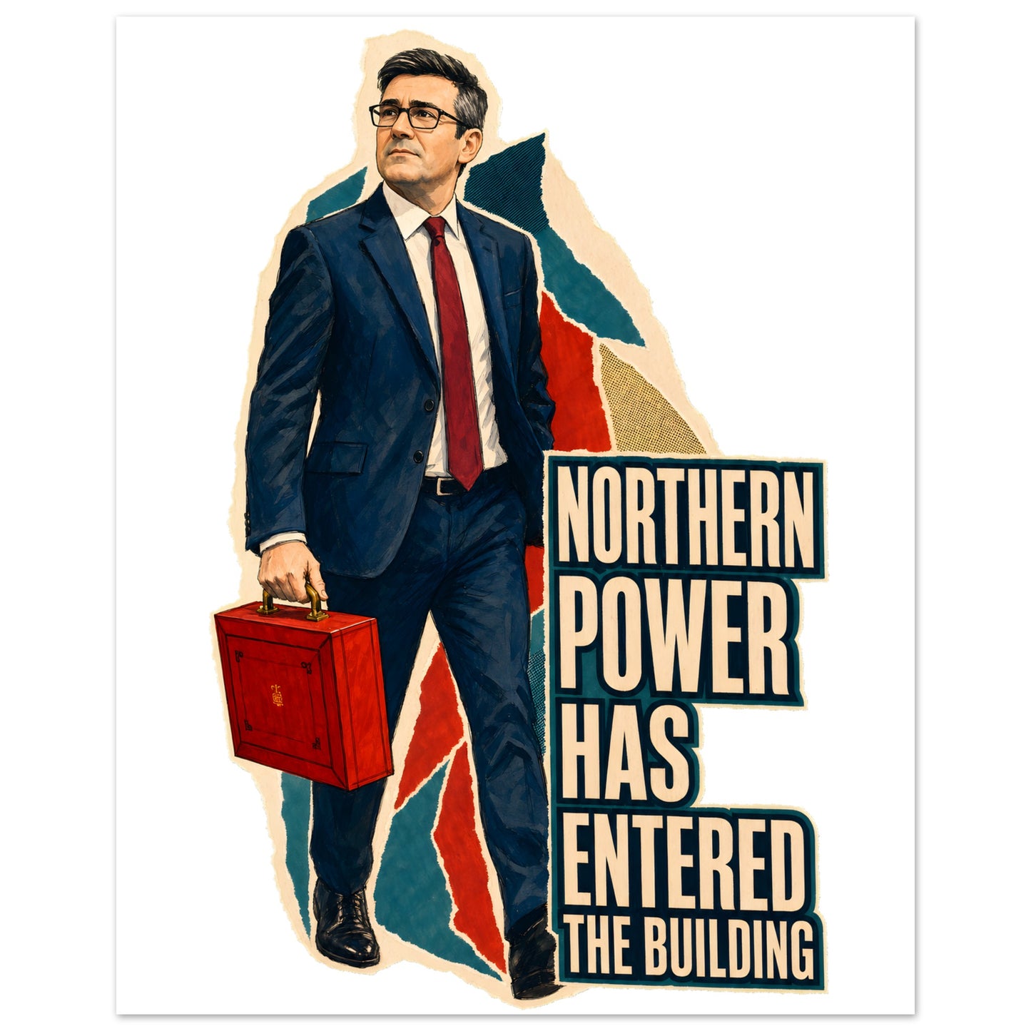 Northern Power Has Entered the Building Tote Bag Aluminium Print — product view 2