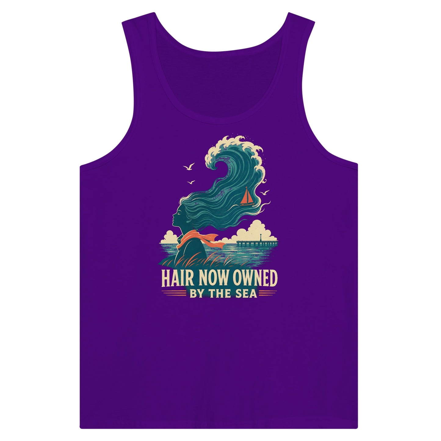Hair Now Owned by the Sea Premium Unisex Tank Top — product view 6