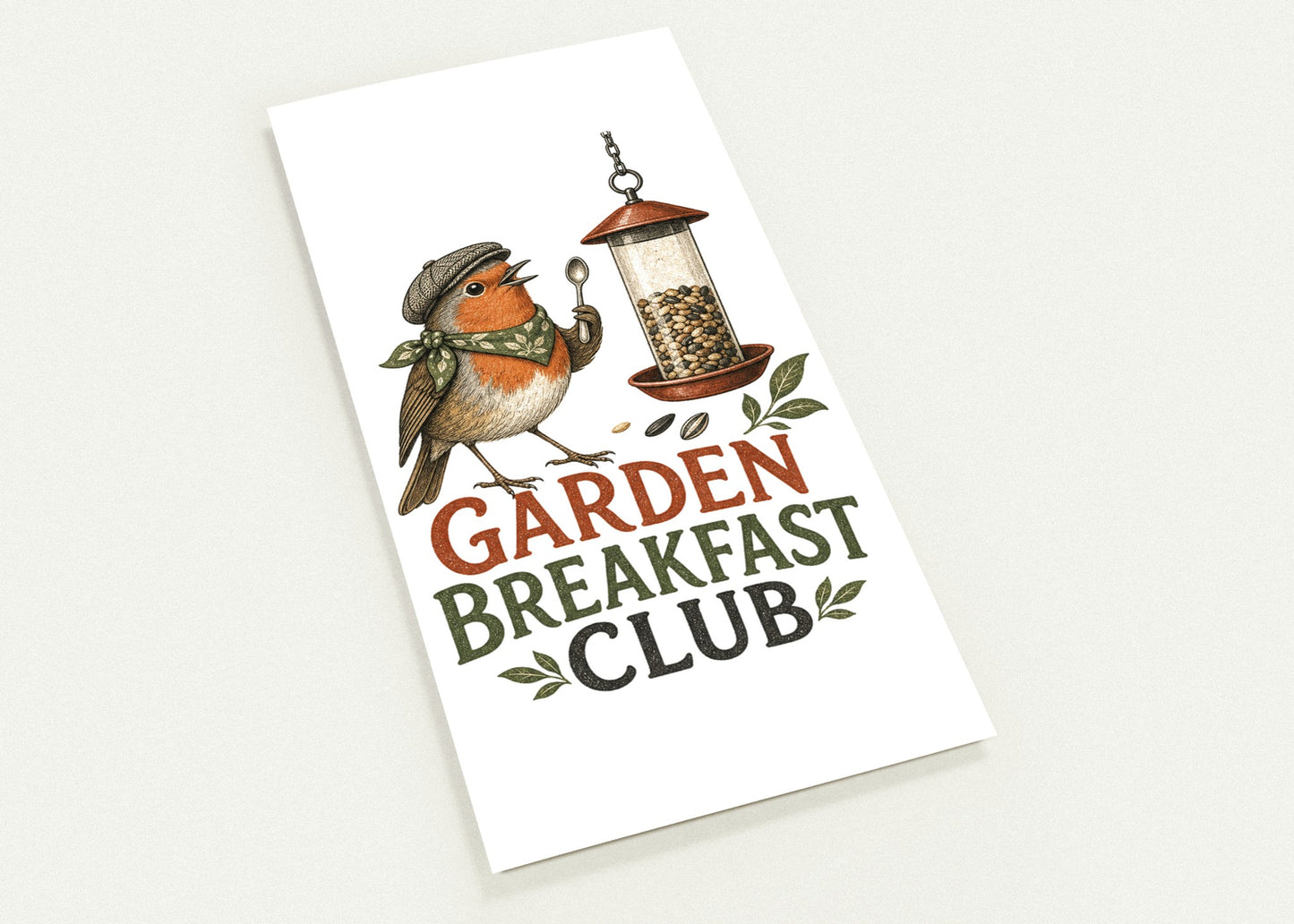 Garden Breakfast Club Robin Graphic Postcard Pack — product view 2