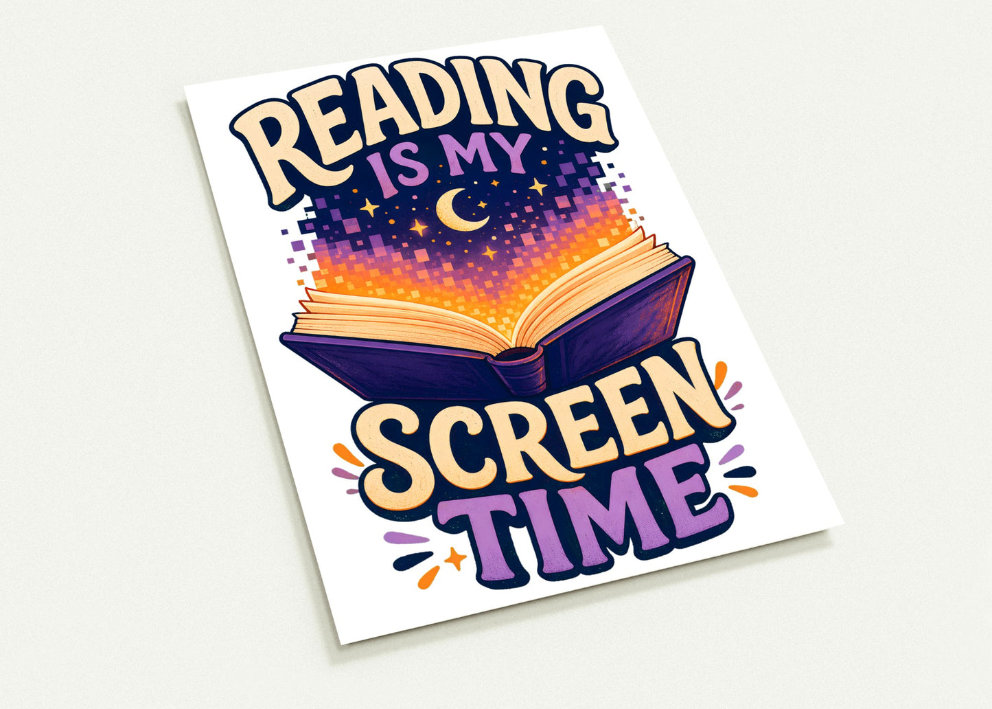 Reading Is My Screen Time Book Graphic Postcard Pack — product view 2