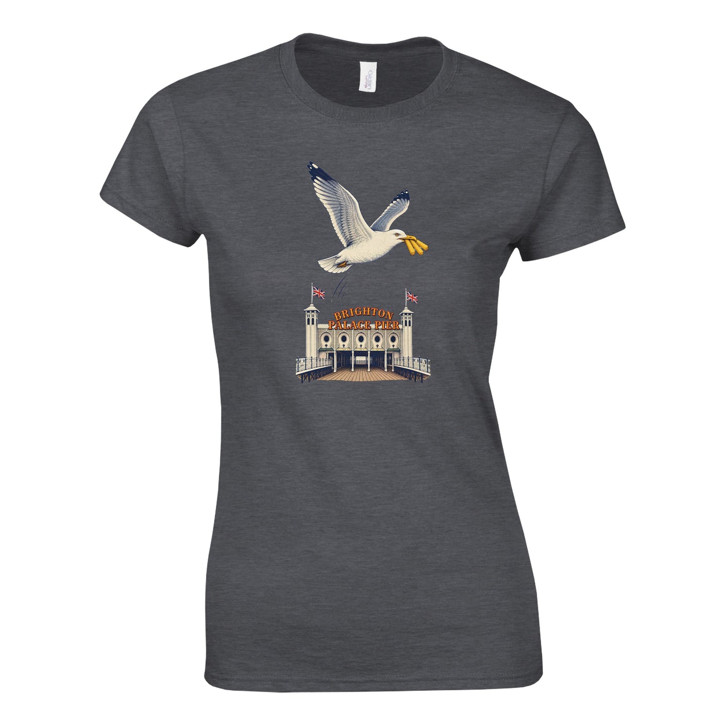 Brighton Palace Pier Chip Heist Women's T-shirt — product view 11