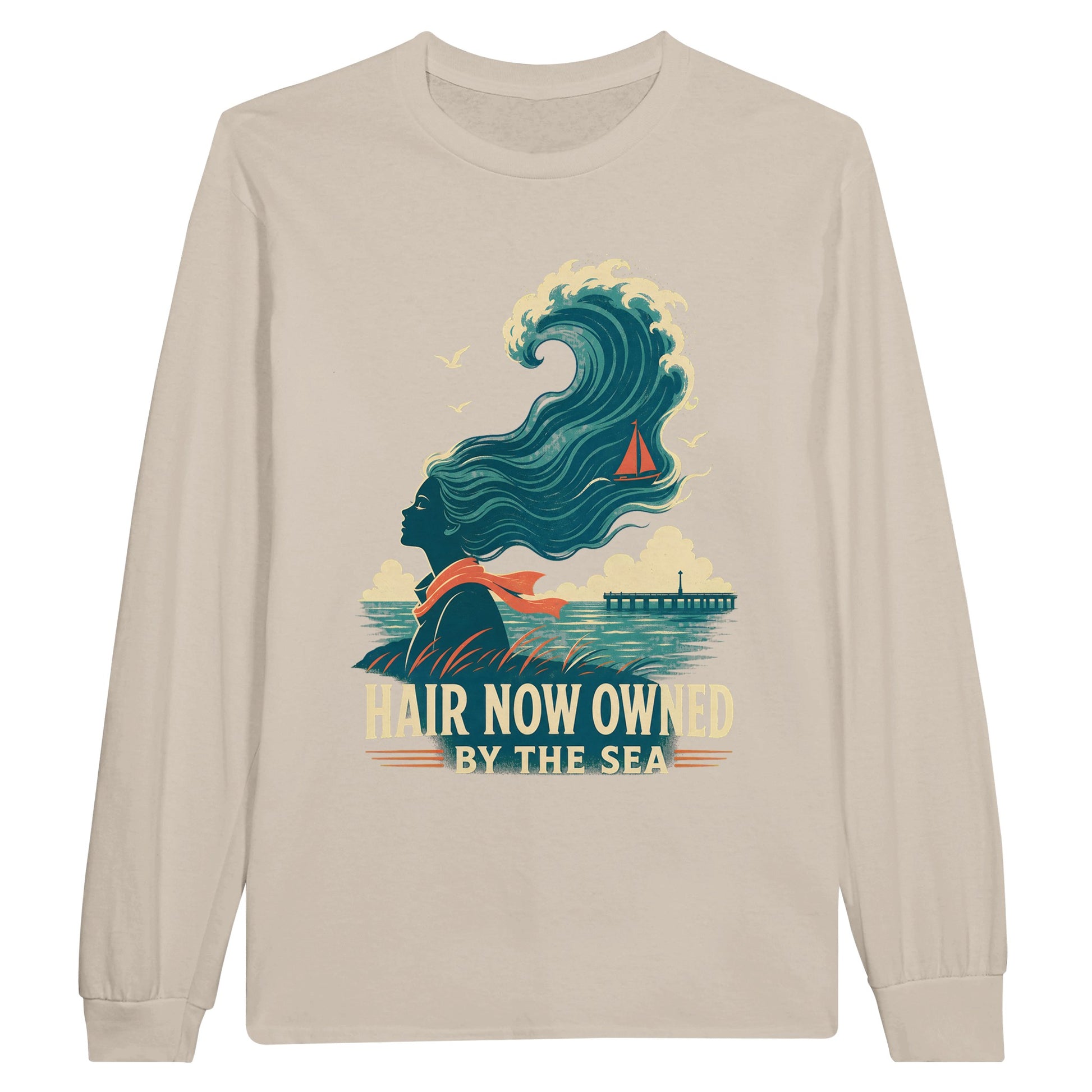 Hair Now Owned by the Sea T-shirt Long-Sleeve T-shirt — product view 3