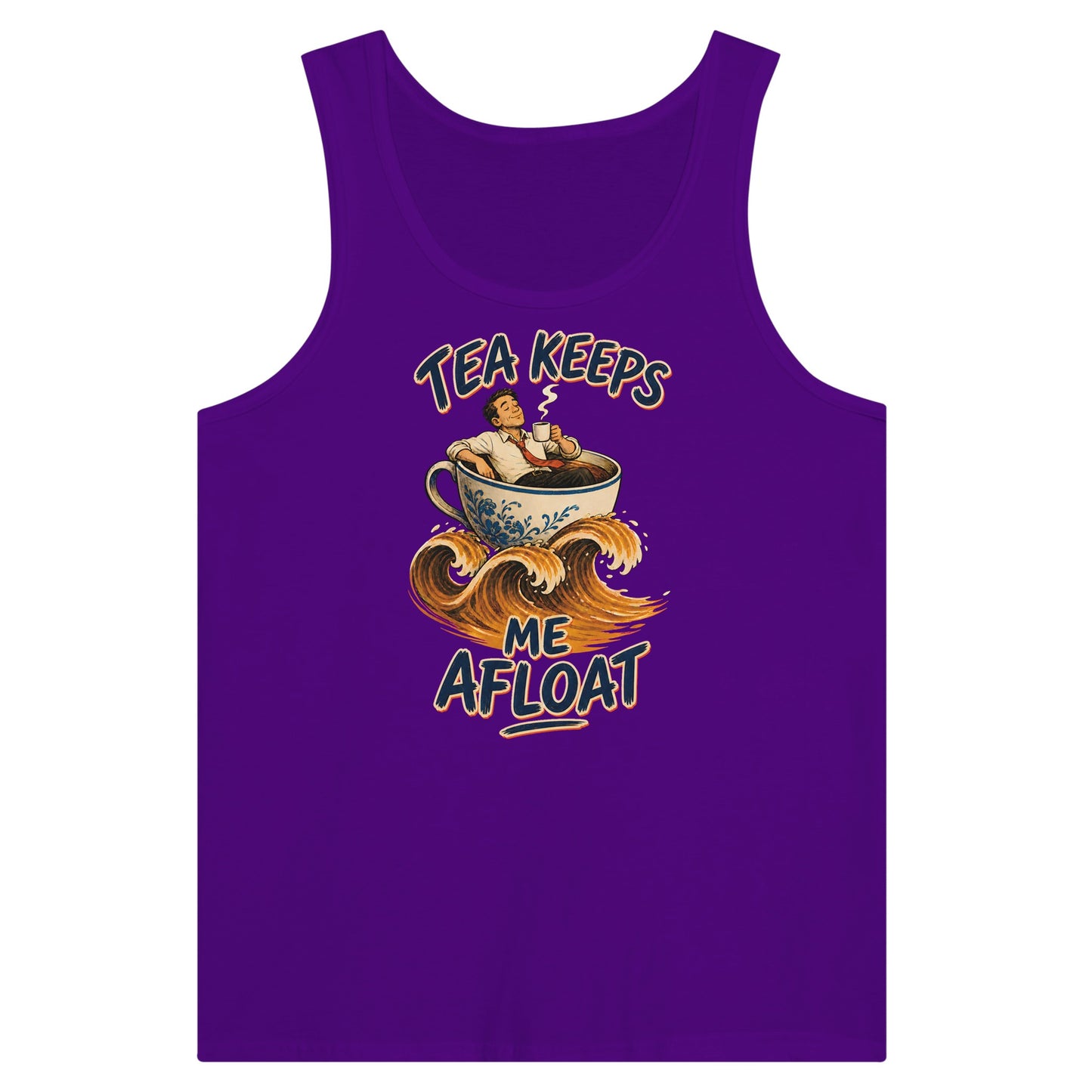 Tea Keeps Me Afloat Premium Unisex Tank Top — product view 6