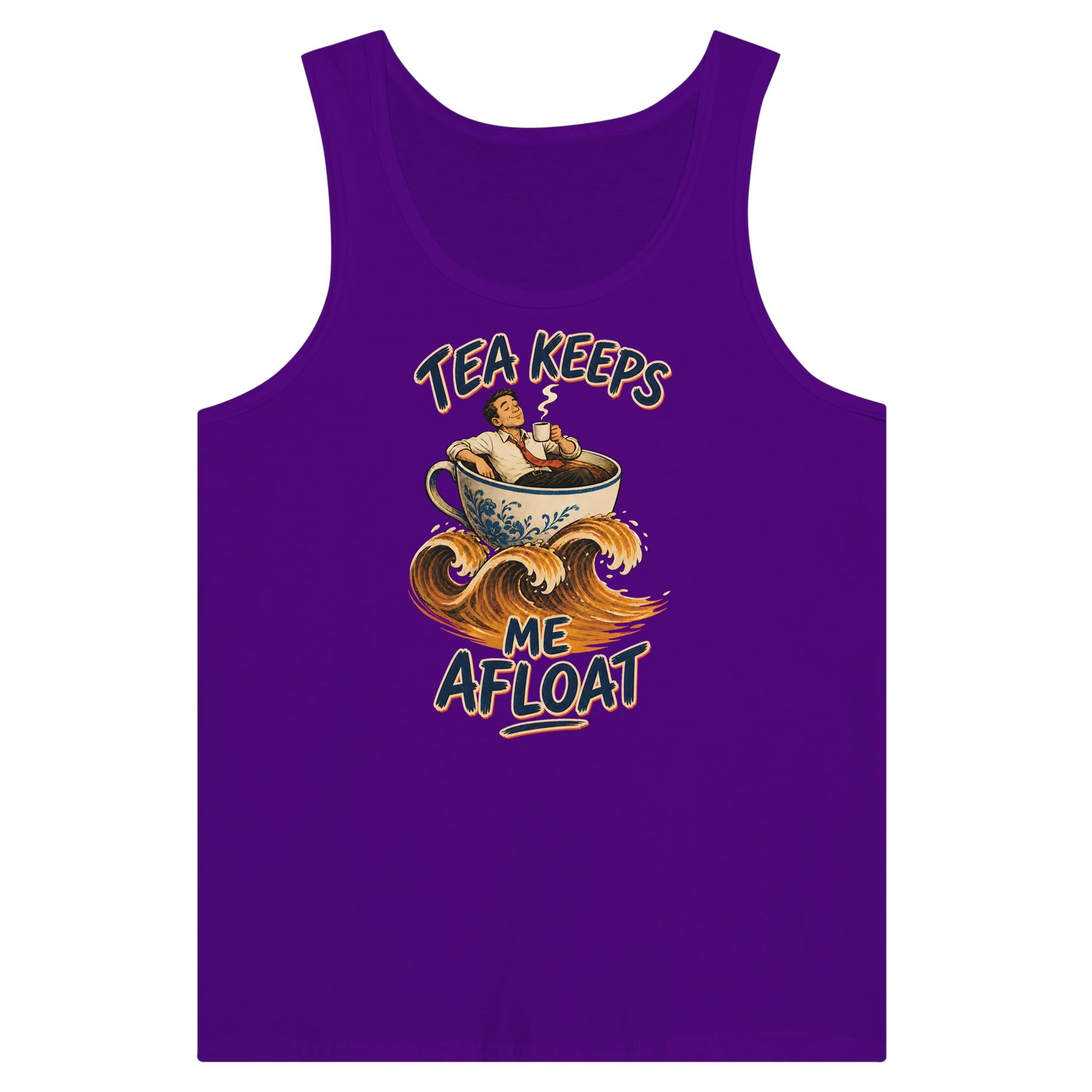 Tea Keeps Me Afloat Premium Unisex Tank Top — product view 6