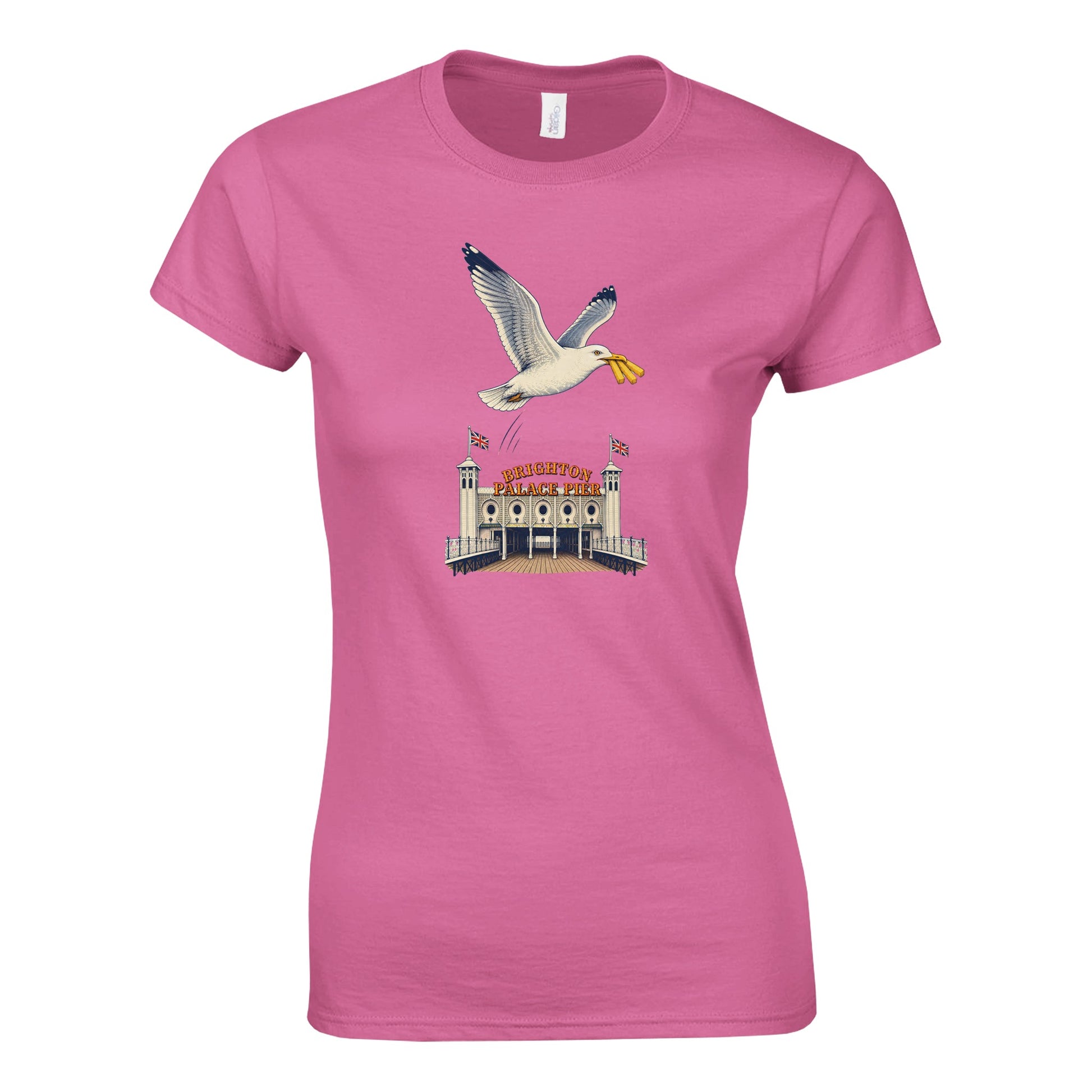 Brighton Palace Pier Chip Heist Women's T-shirt — product view 4