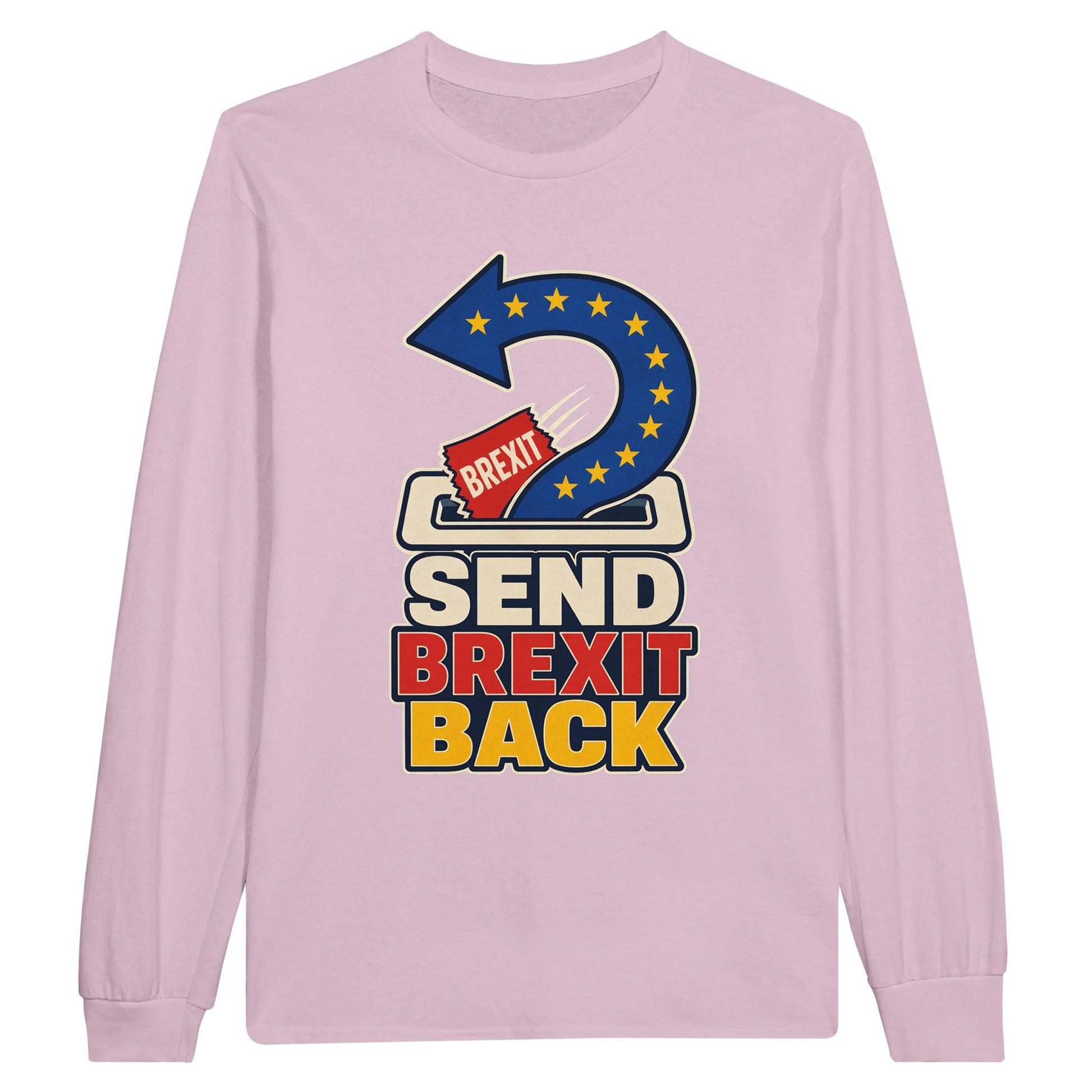 Send Brexit Back Pro-EU Graphic Long-Sleeve T-shirt — product view 5
