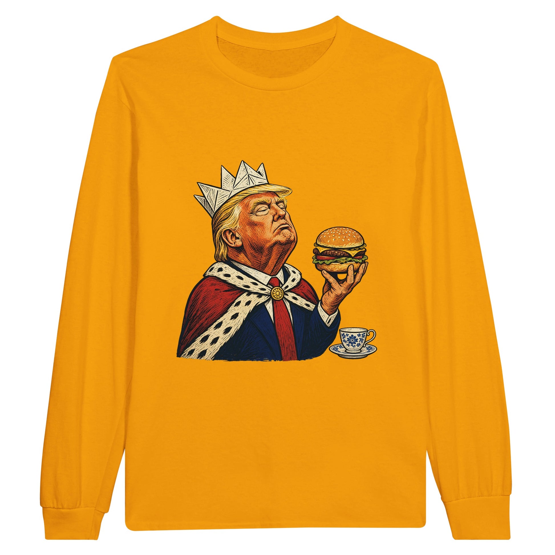 The Very Temporary Monarch — Trump Satire Long-Sleeve T-shirt — product view 4