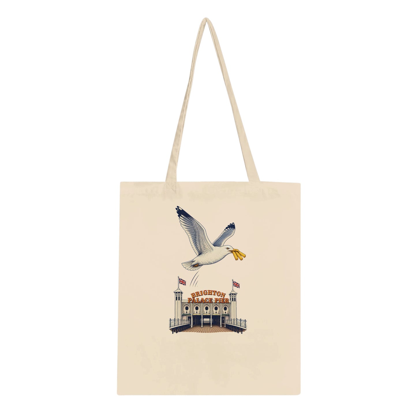 Brighton Palace Pier Chip Heist Tote Bag — product view 1