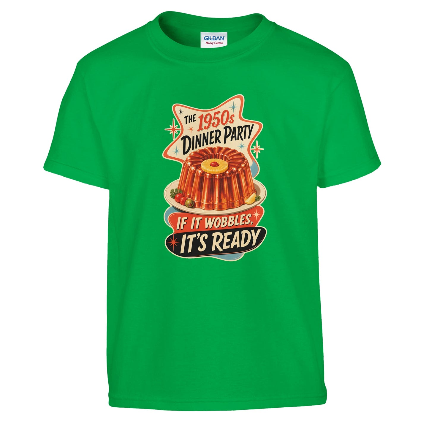 The 1950s Dinner Party — If It Wobbles, It's Ready Kids' T-shirt — product view 8