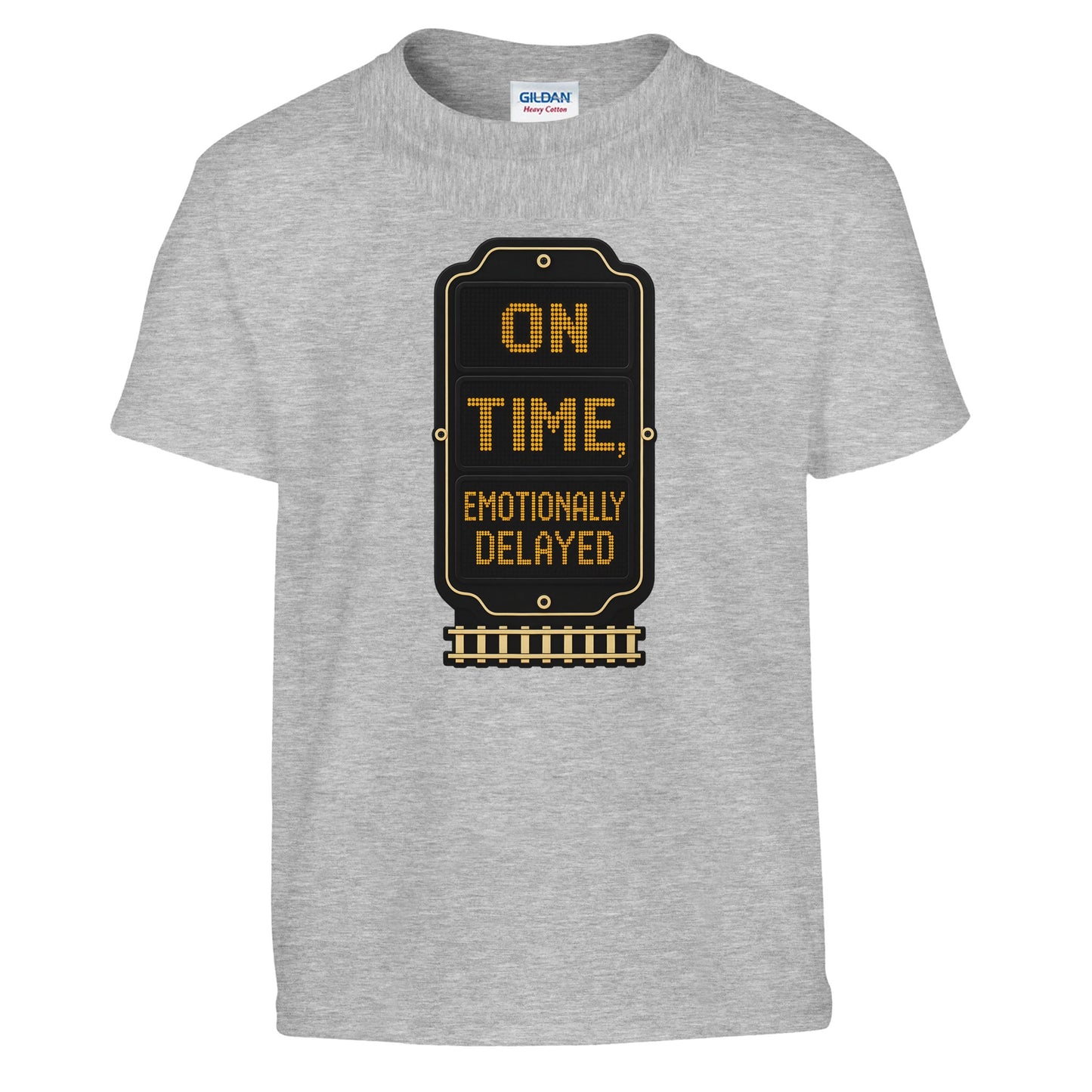 On Time, Emotionally Delayed Rail Graphic Kids' T-shirt — product view 4