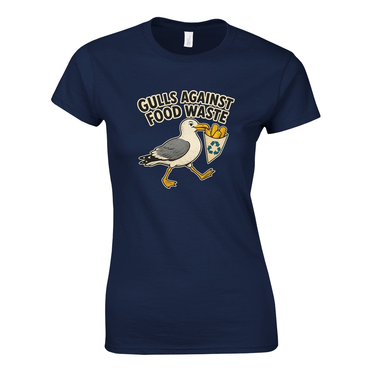 Gulls Against Food Waste Graphic Women's T-shirt — product view 10