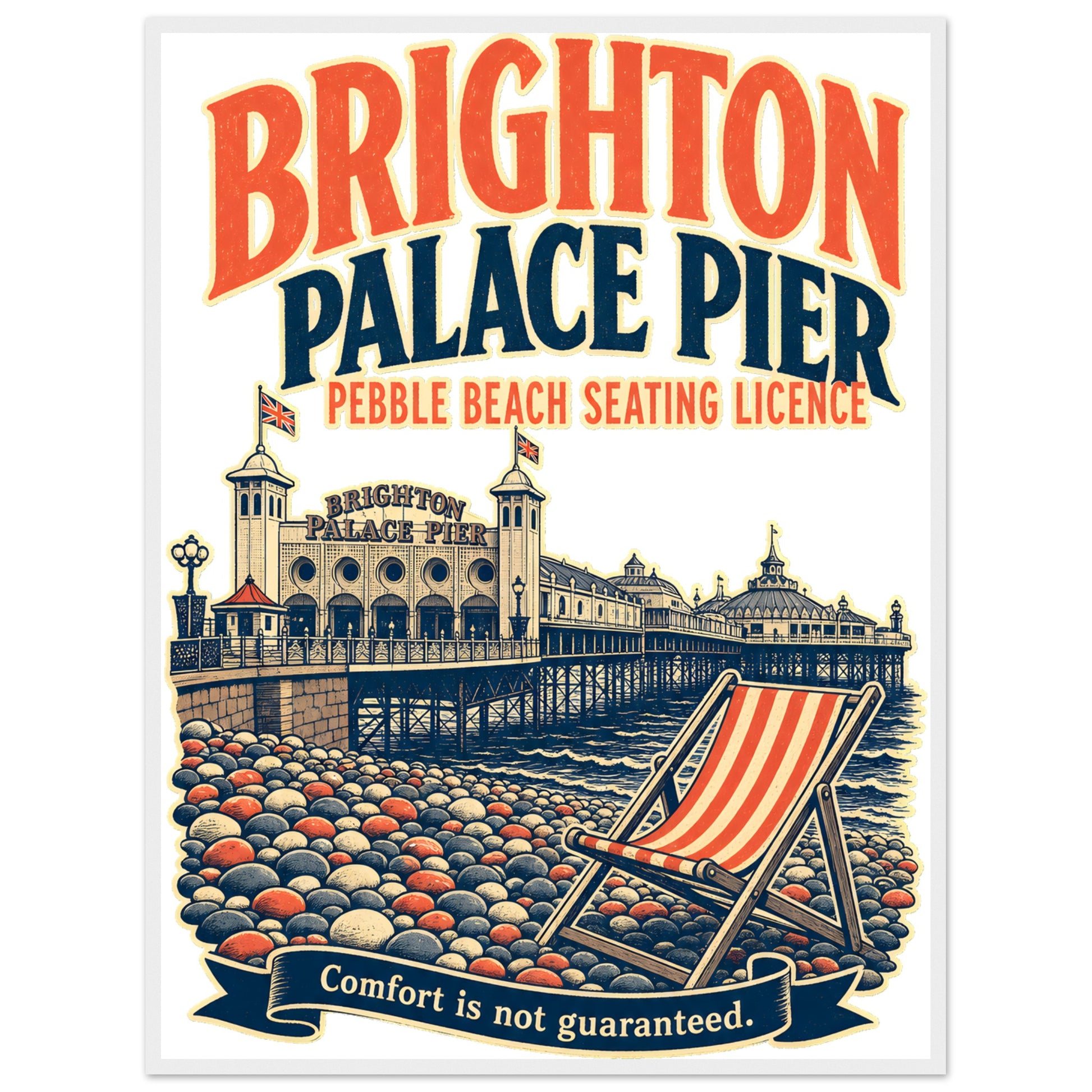 Brighton Pebble Beach Seating Licence Framed Wall Art — product view 7