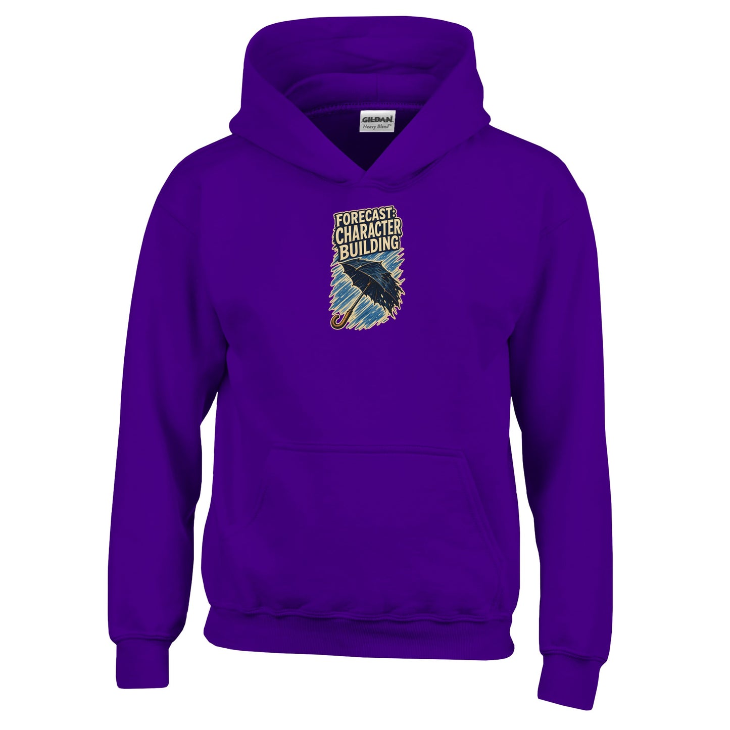 Forecast: Character Building – British Weather Kids' Hoodie — product view 10