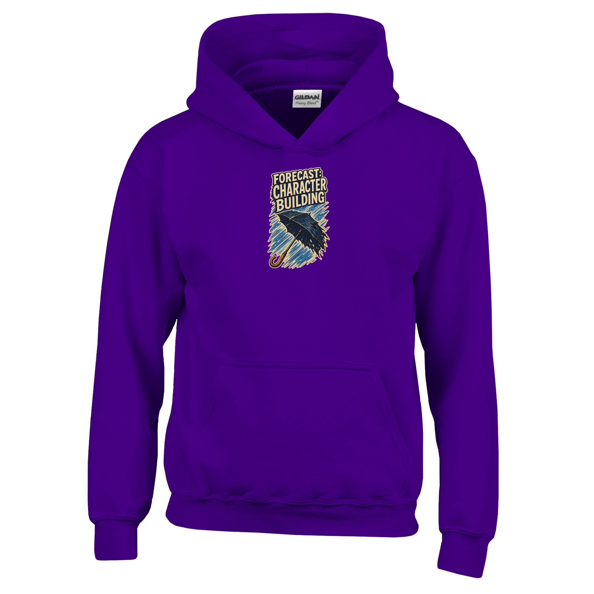 Forecast: Character Building – British Weather Kids' Hoodie — product view 10