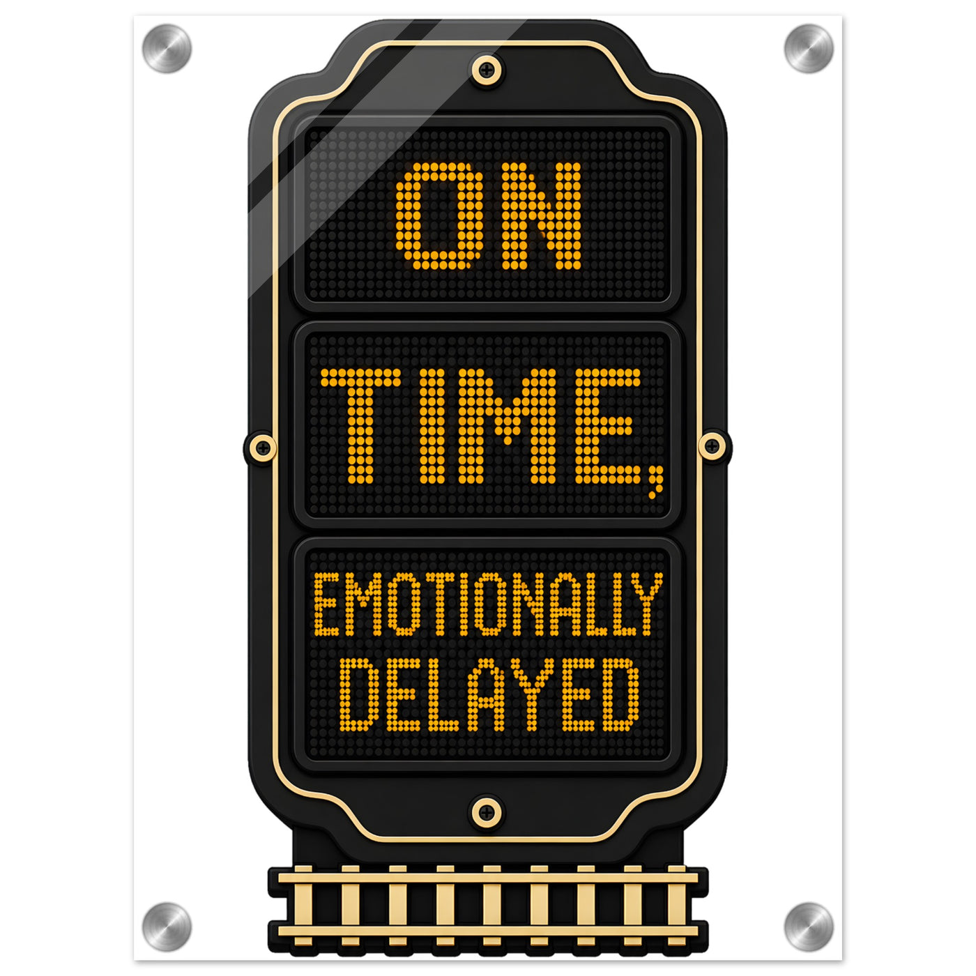 On Time, Emotionally Delayed Rail Graphic Acrylic Print
