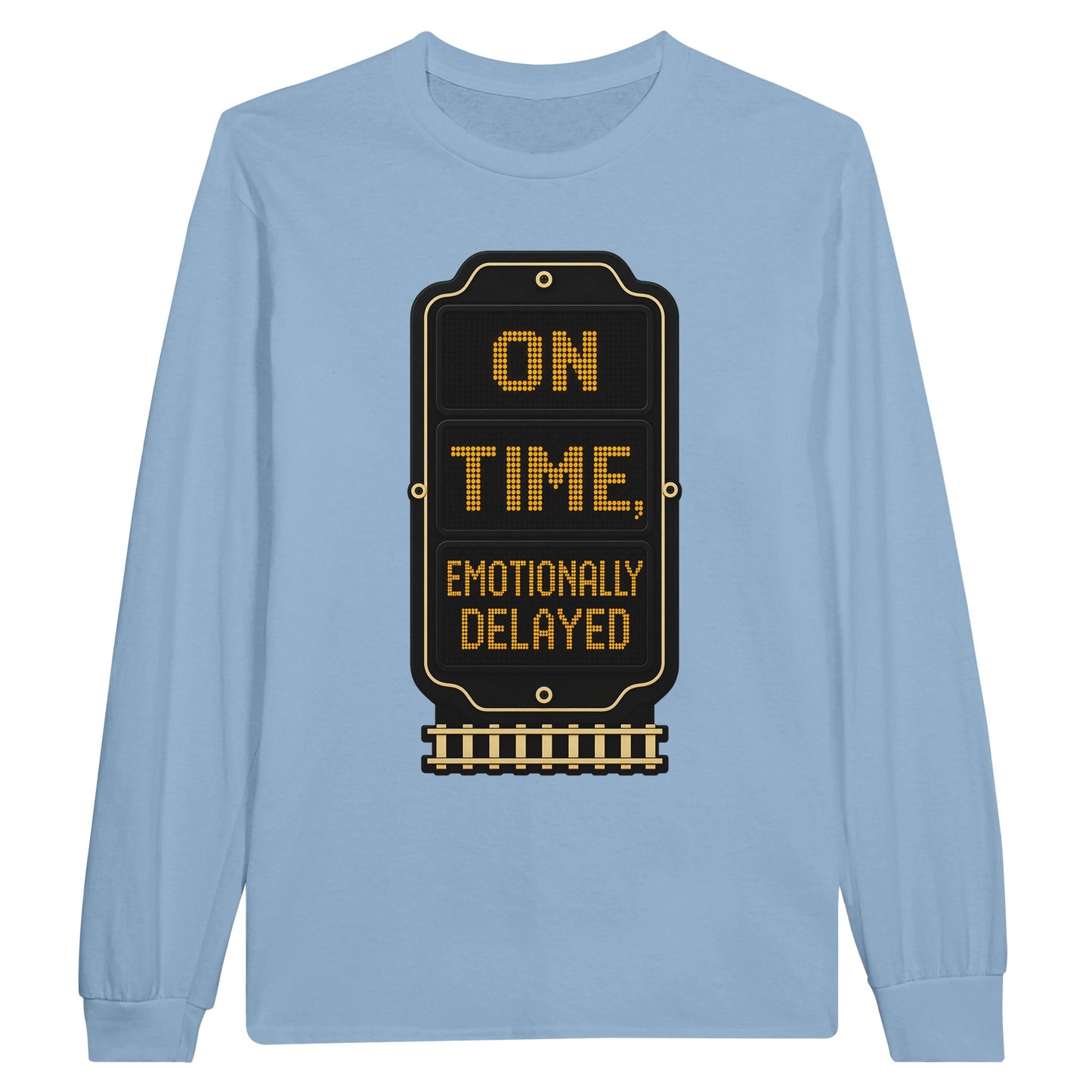 On Time, Emotionally Delayed Rail Graphic Long-Sleeve T-shirt — product view 8