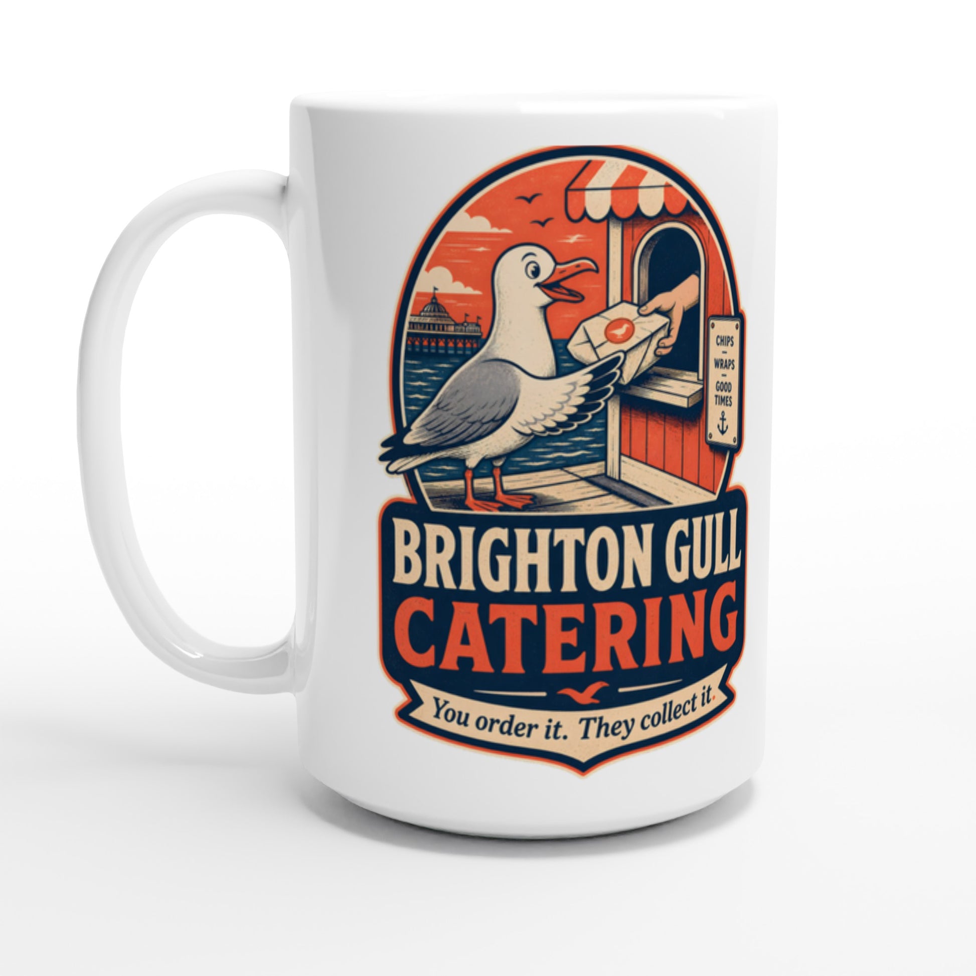 Brighton Gull Catering — Illustrated Large Mug — product view 1