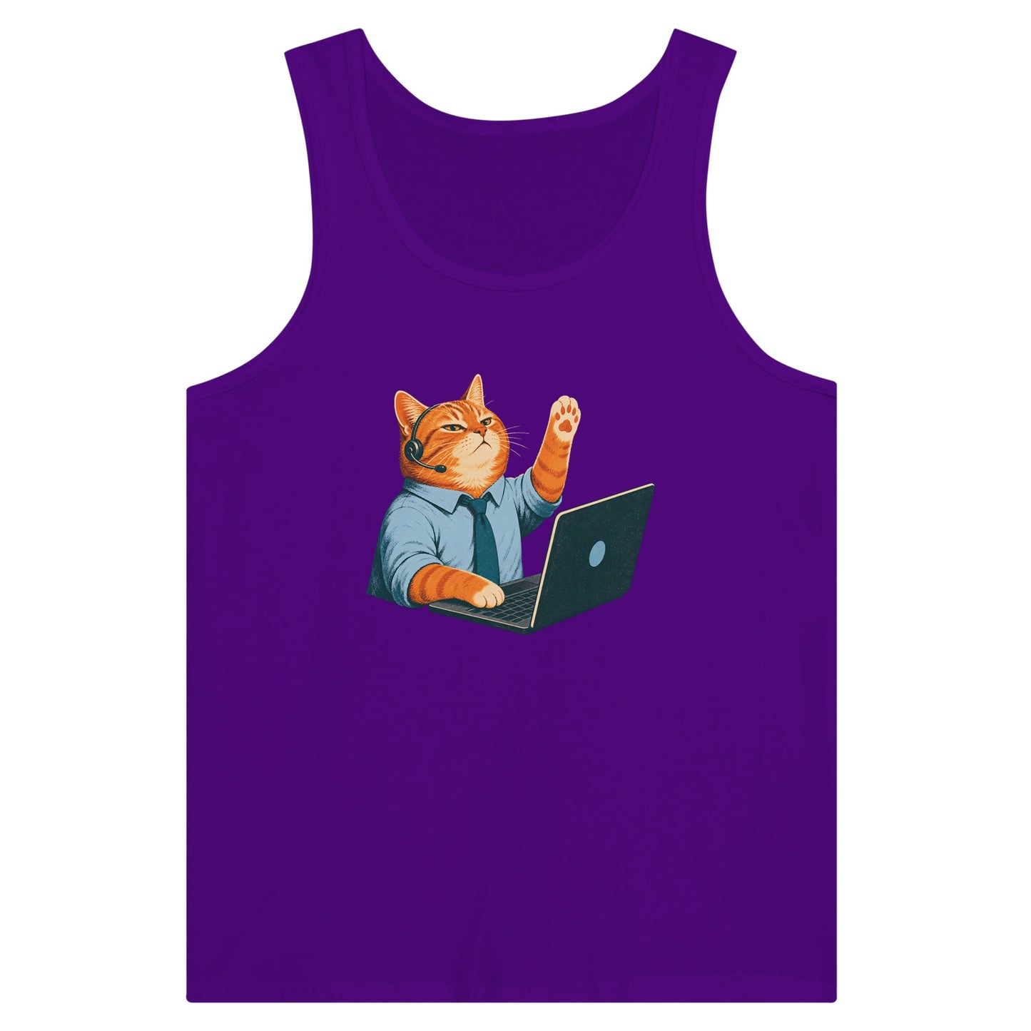Cat Calls the Meeting Premium Unisex Tank Top — product view 6