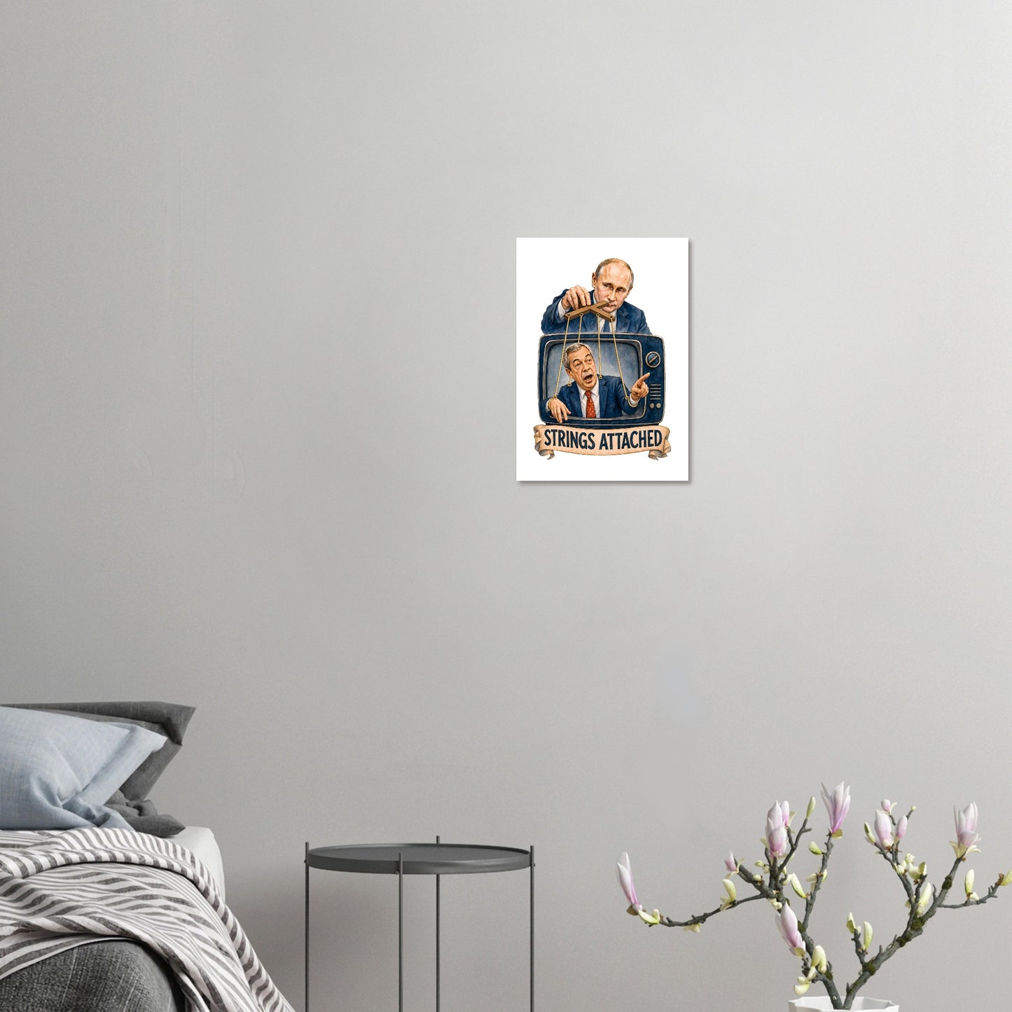 Strings Attached Political Satire Poster — product view 7