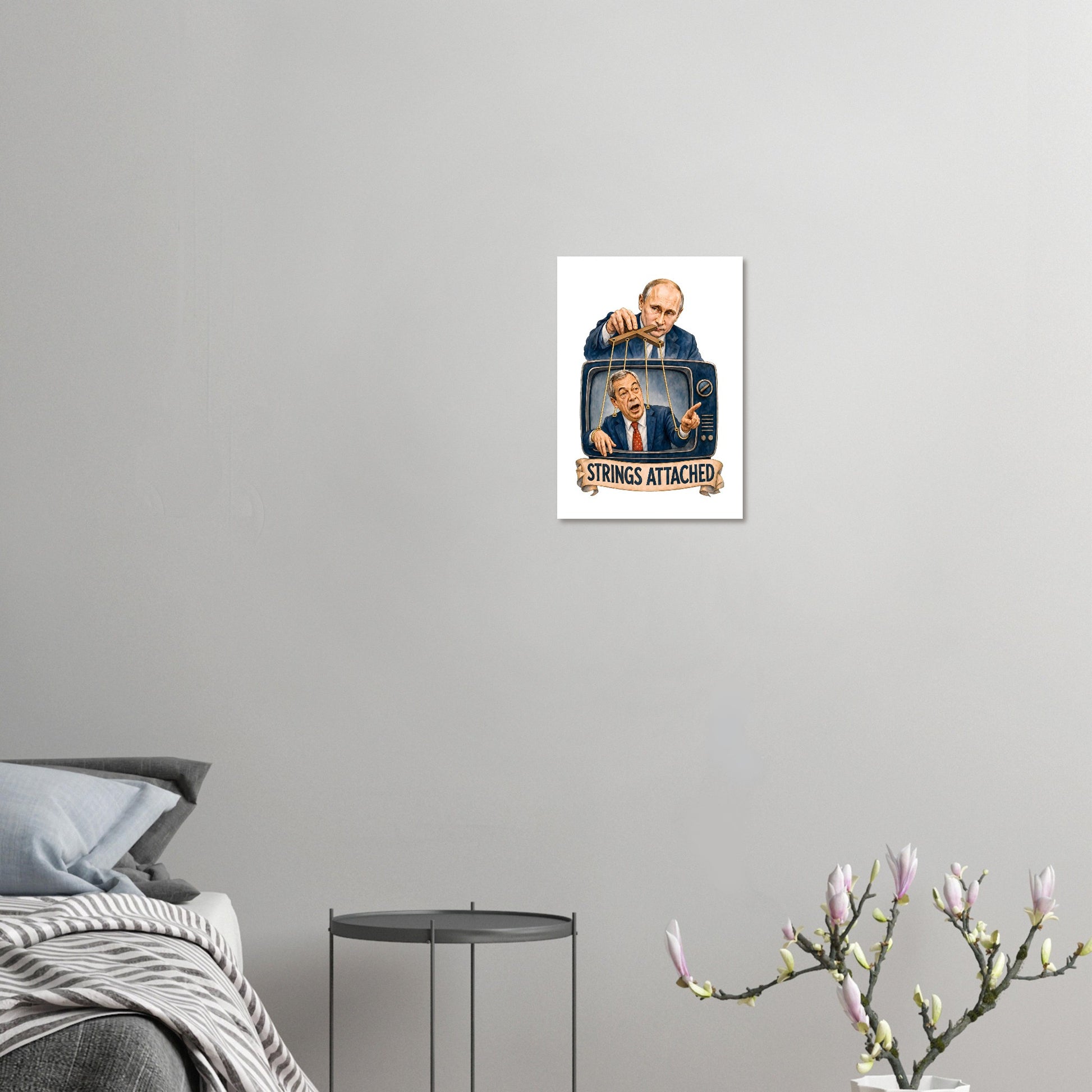 Strings Attached Political Satire Poster — product view 7