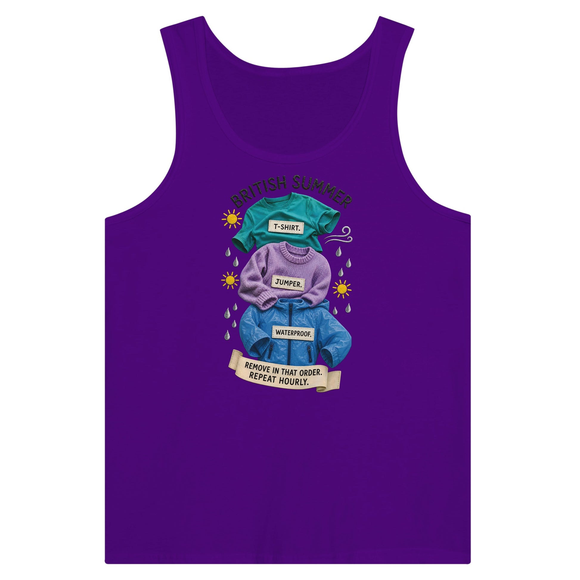 British Summer: Repeat Layers Hourly Premium Unisex Tank Top — product view 6