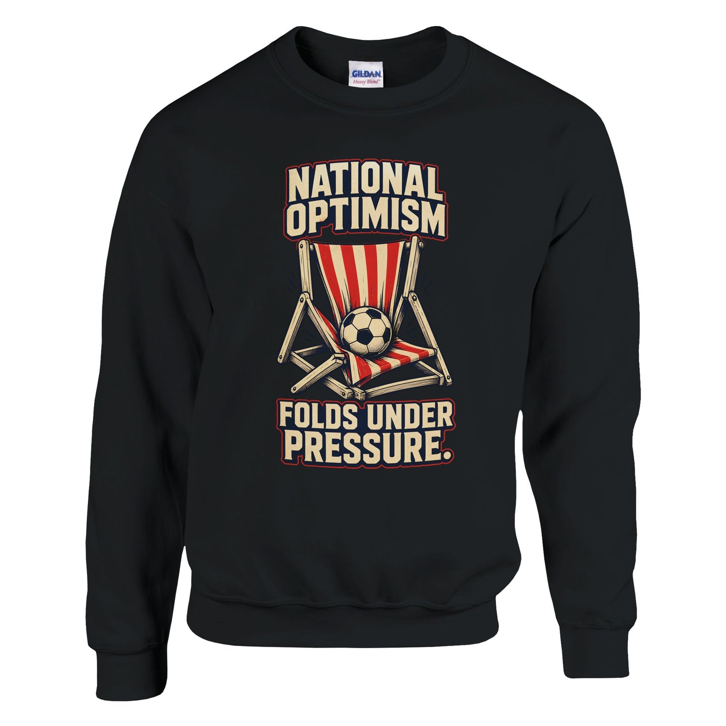 National Optimism Folds Under Pressure Football Sweatshirt — product view 5