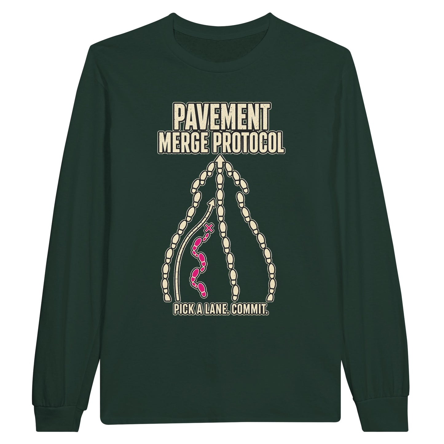 Pavement Merge Protocol — Pick a Lane Long-Sleeve T-shirt — product view 5
