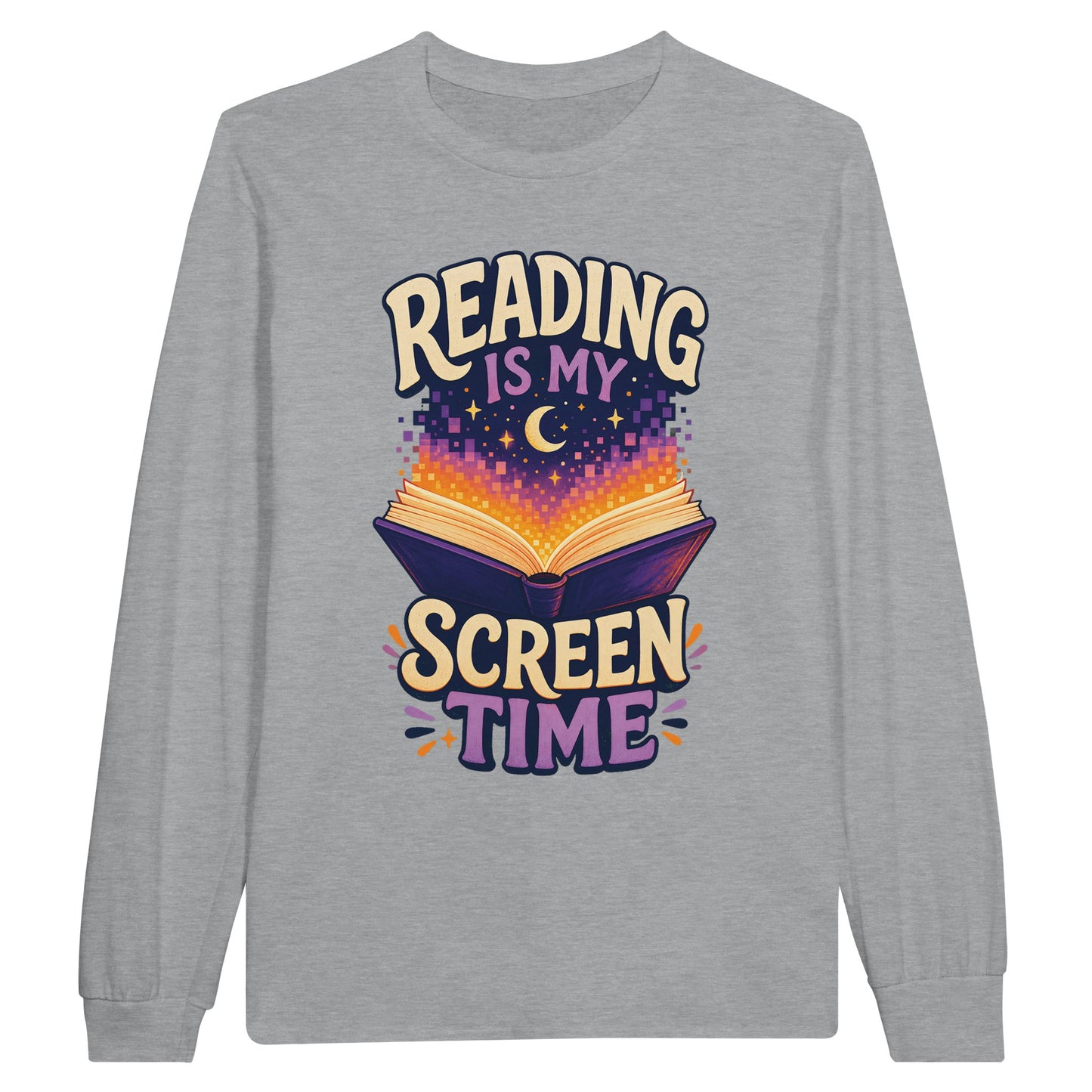 Reading Is My Screen Time Book Graphic Long-Sleeve T-shirt — product view 10