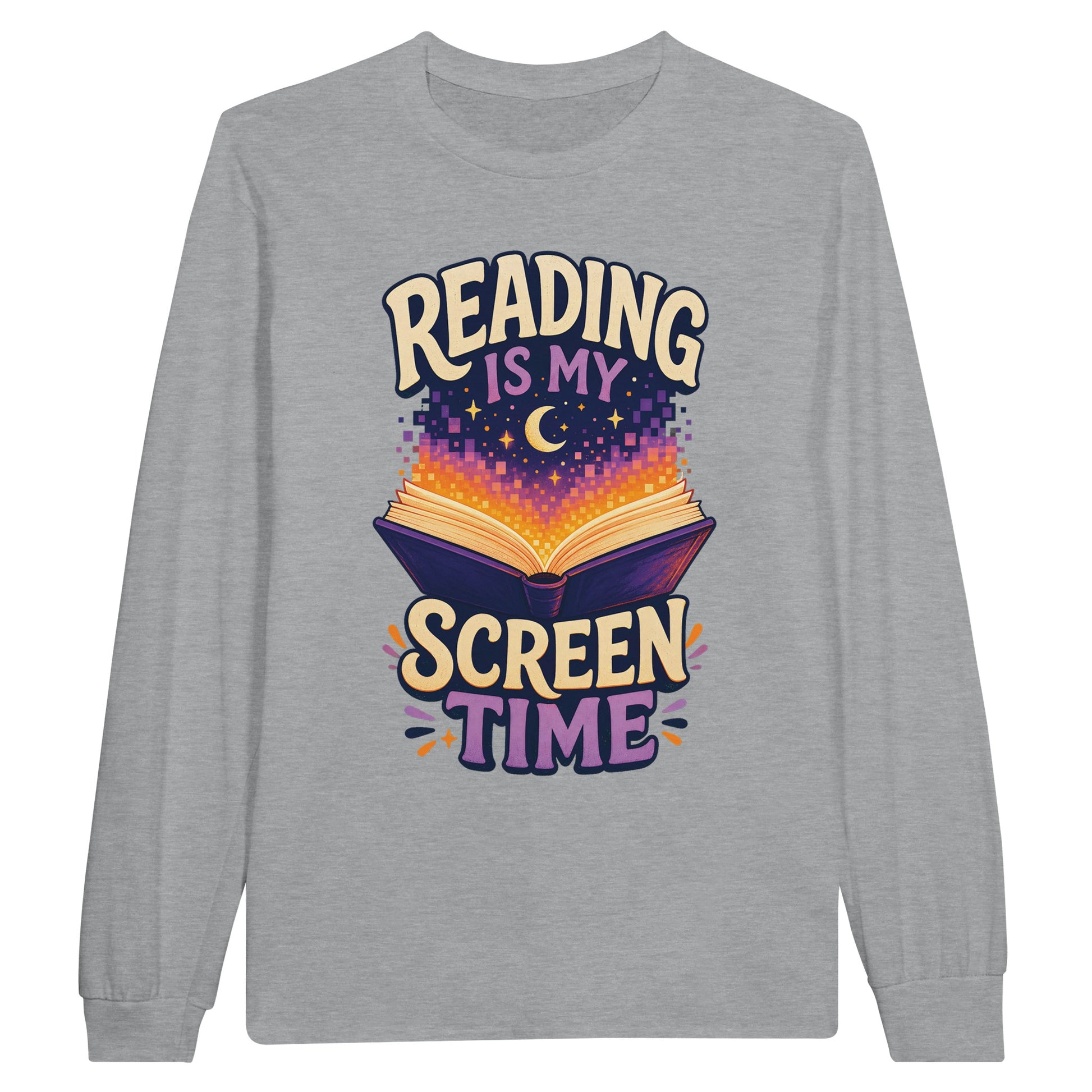 Reading Is My Screen Time Book Graphic Long-Sleeve T-shirt — product view 10
