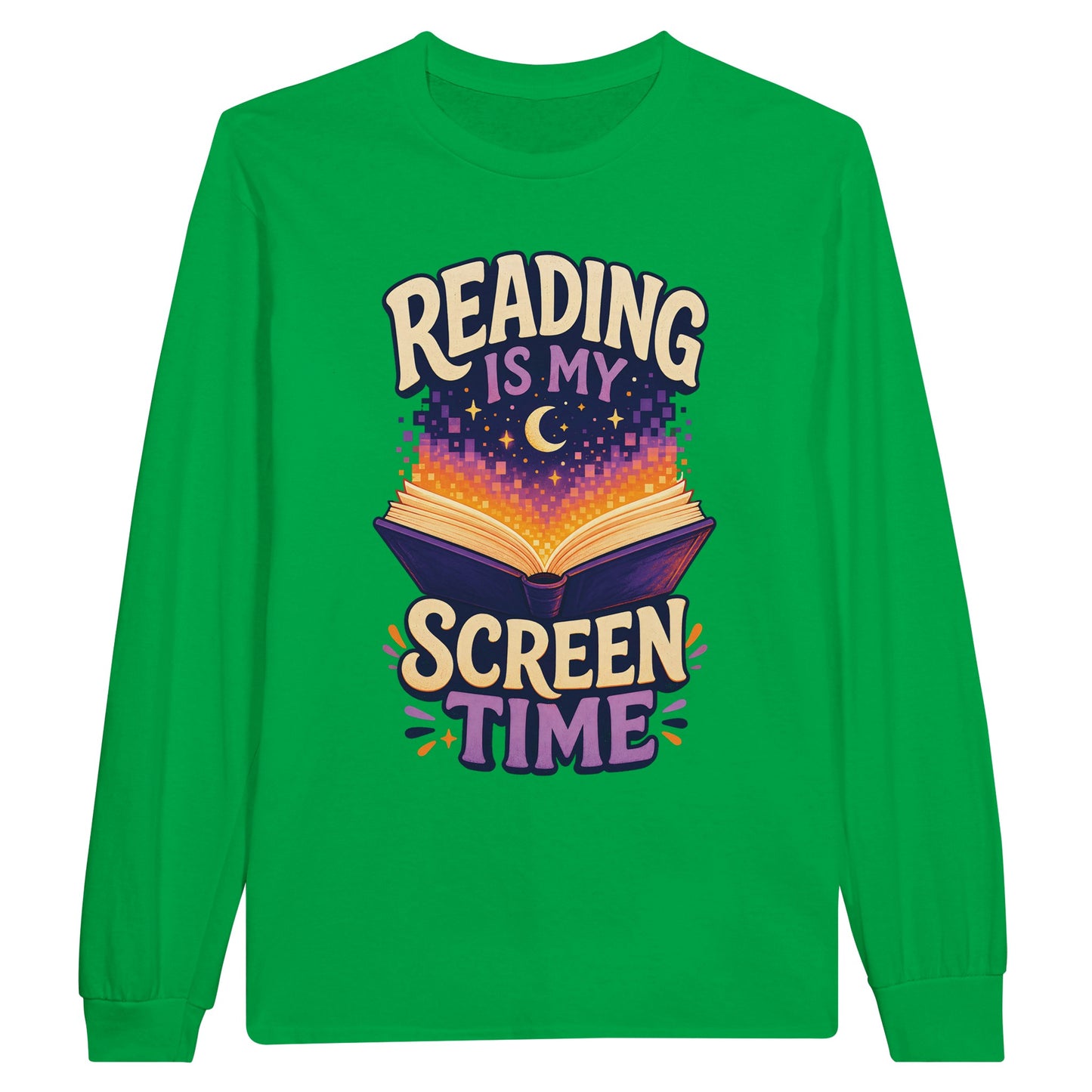 Reading Is My Screen Time Book Graphic Long-Sleeve T-shirt — product view 12