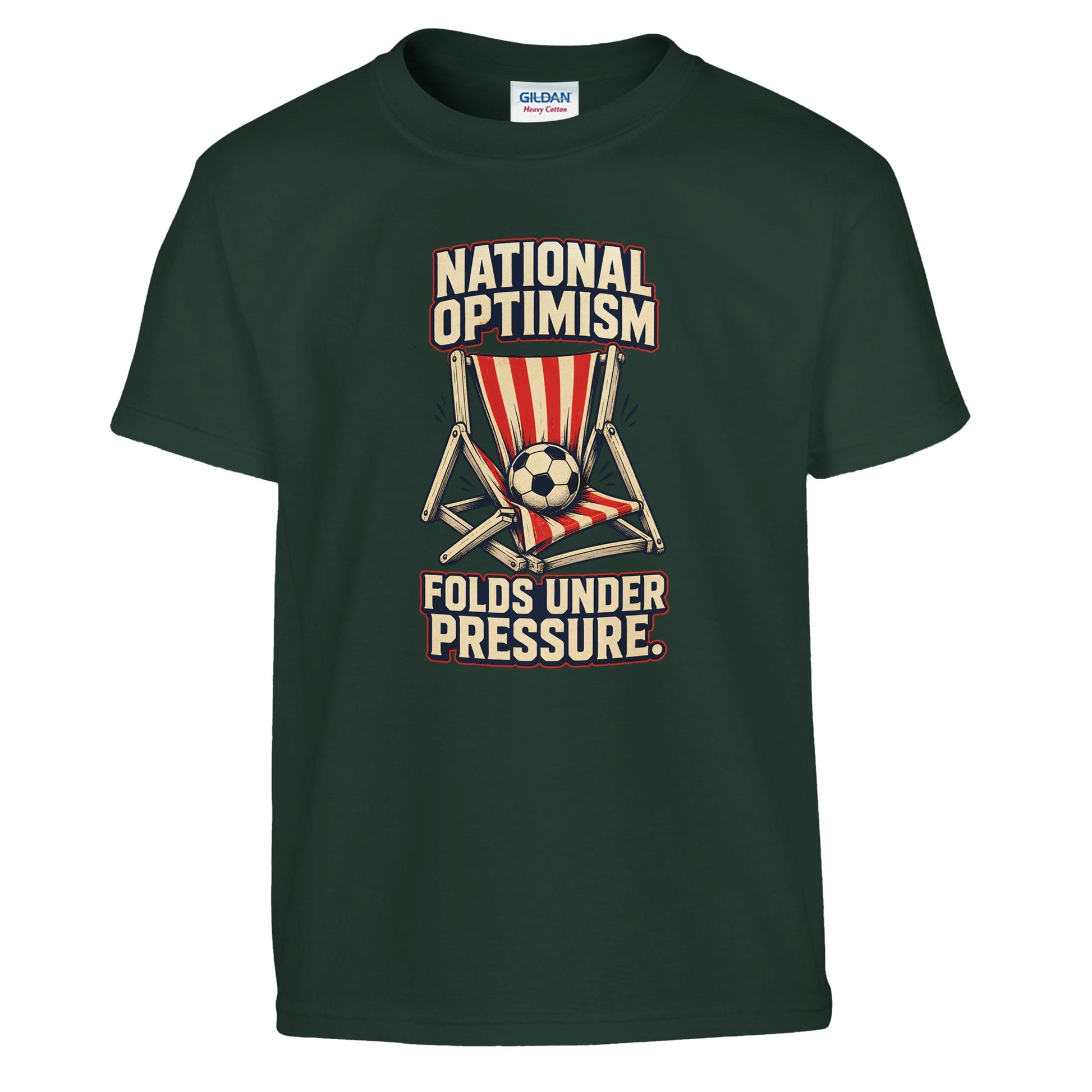 National Optimism Folds Under Pressure Football Kids' T-shirt — product view 13