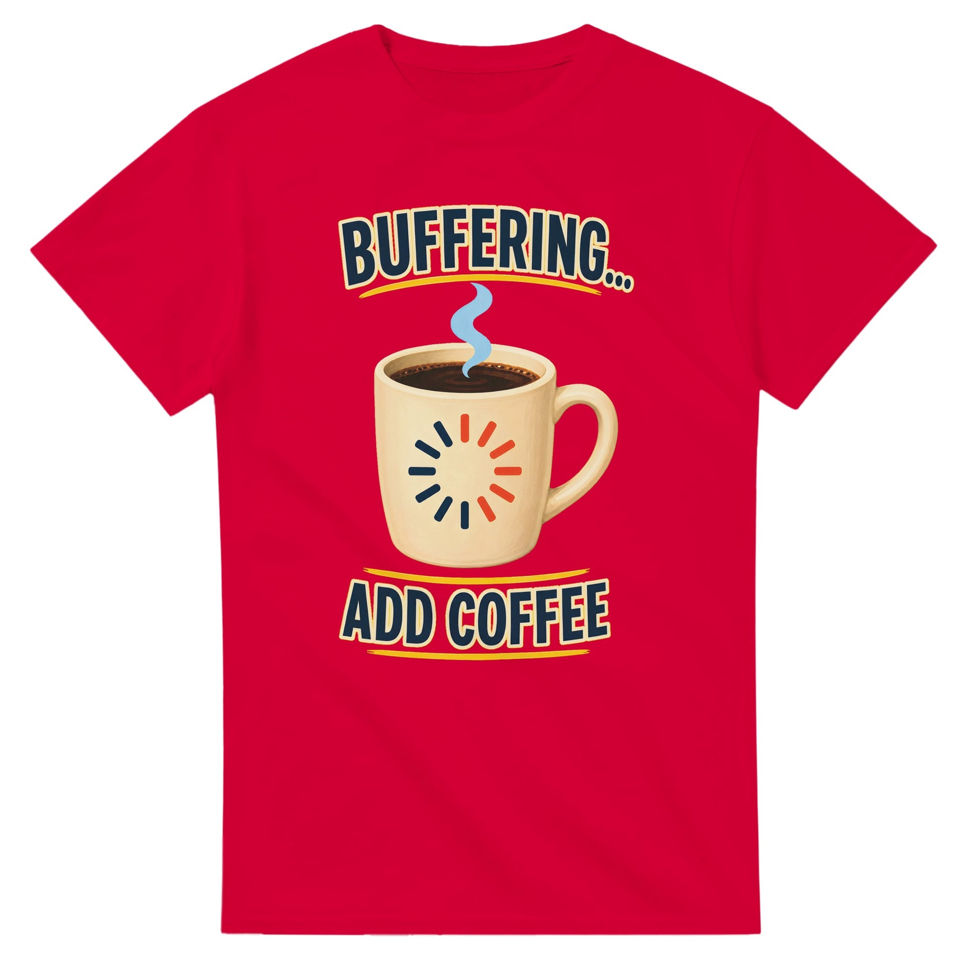 Buffering... Add Coffee — Outlined Loading Mug Graphic T-shirt — product view 9