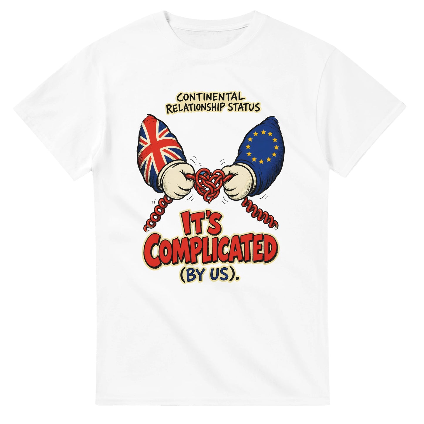 It's Complicated (By Us) UK–EU 1990s Cartoon T-shirt — product view 1