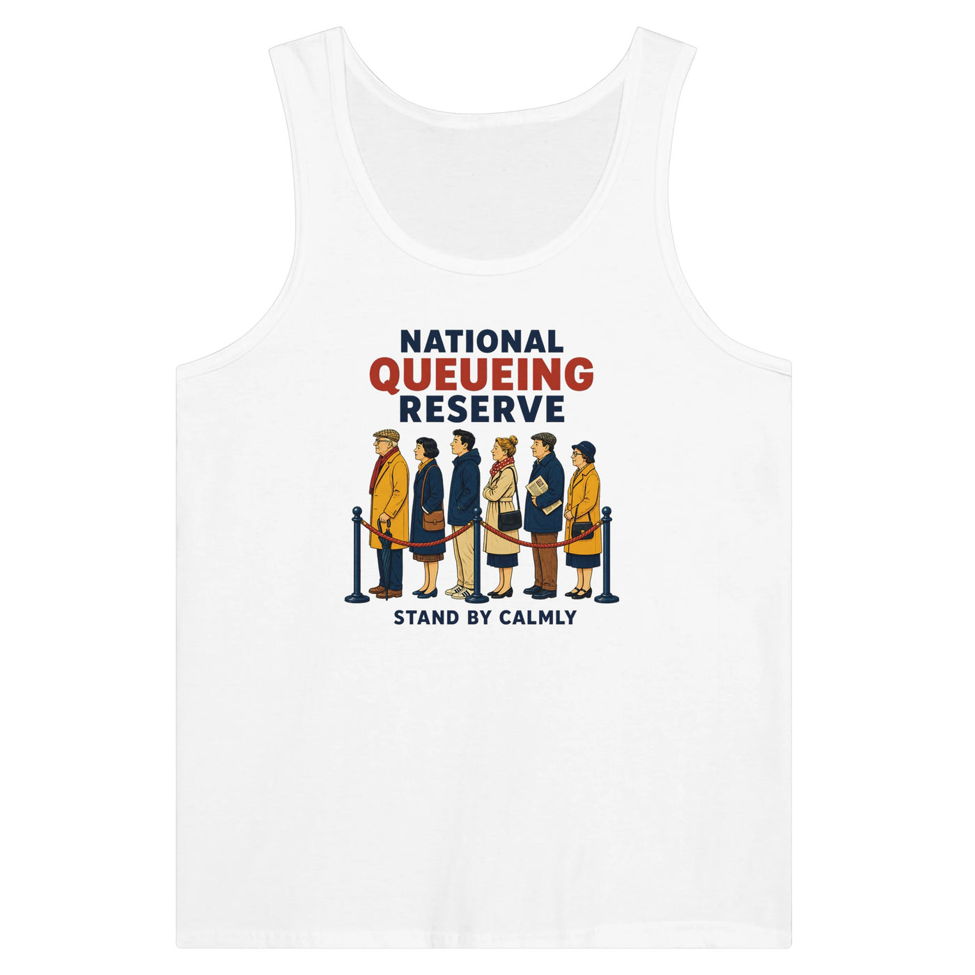 National Queueing Reserve – British Queue Graphic Premium Unisex Tank Top
