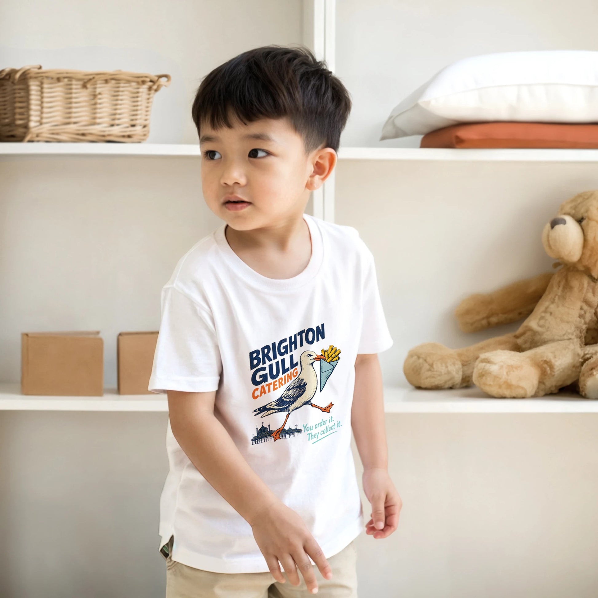 Brighton Gull Catering - You Order It, They Collect It Kids' T-shirt — product view 17
