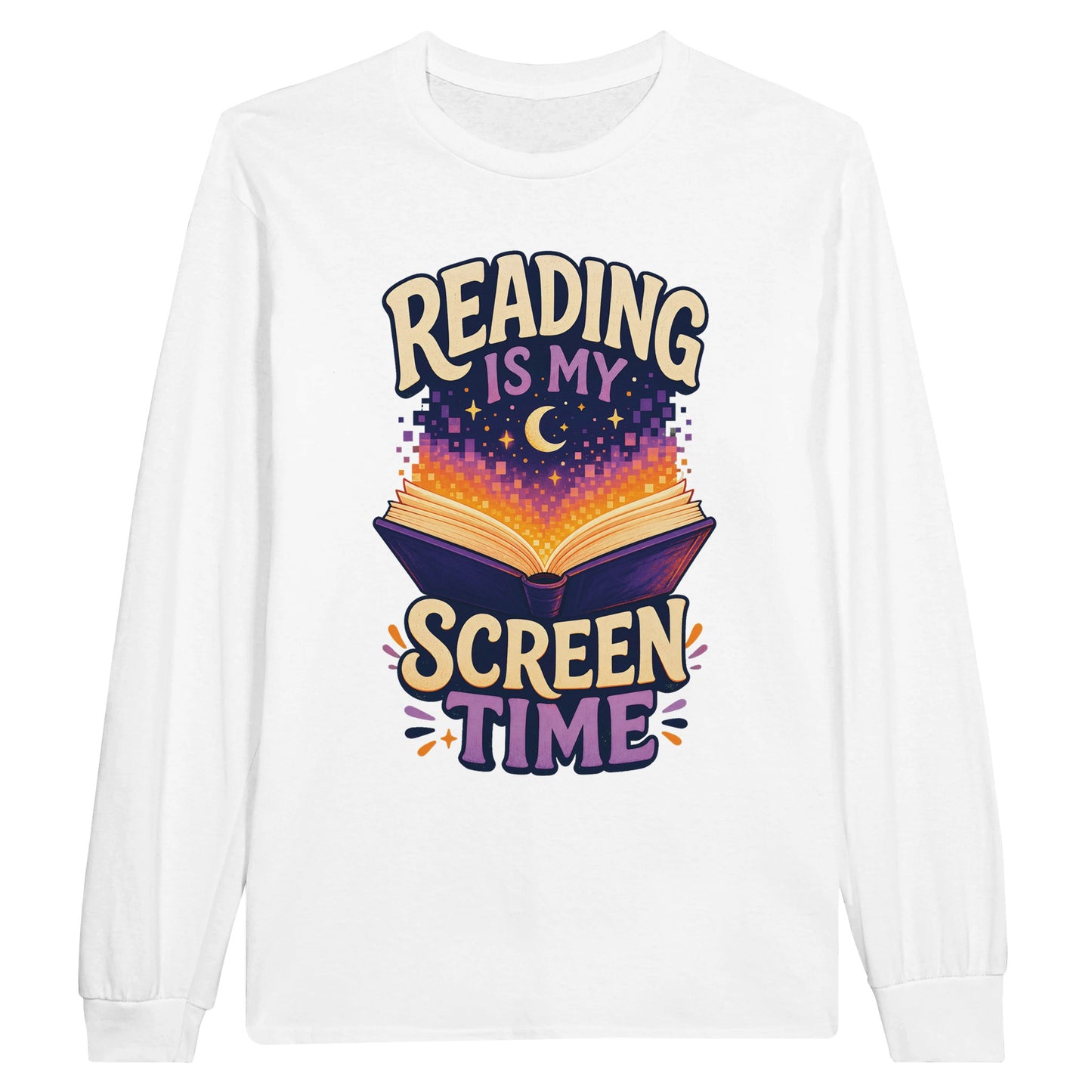 Reading Is My Screen Time Book Graphic Long-Sleeve T-shirt — product view 1