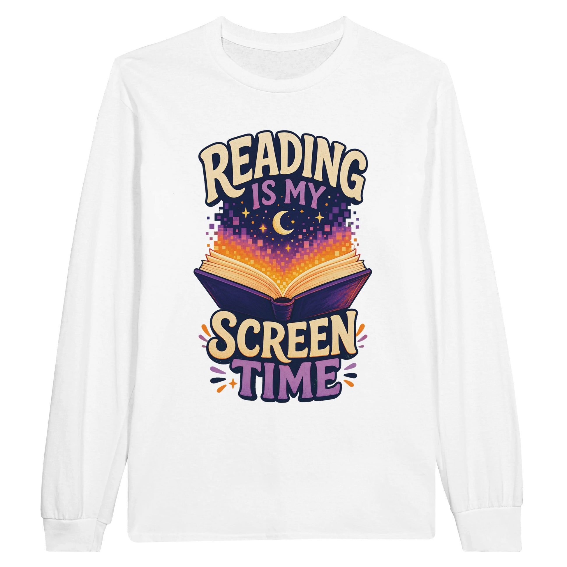 Reading Is My Screen Time Book Graphic Long-Sleeve T-shirt — product view 1