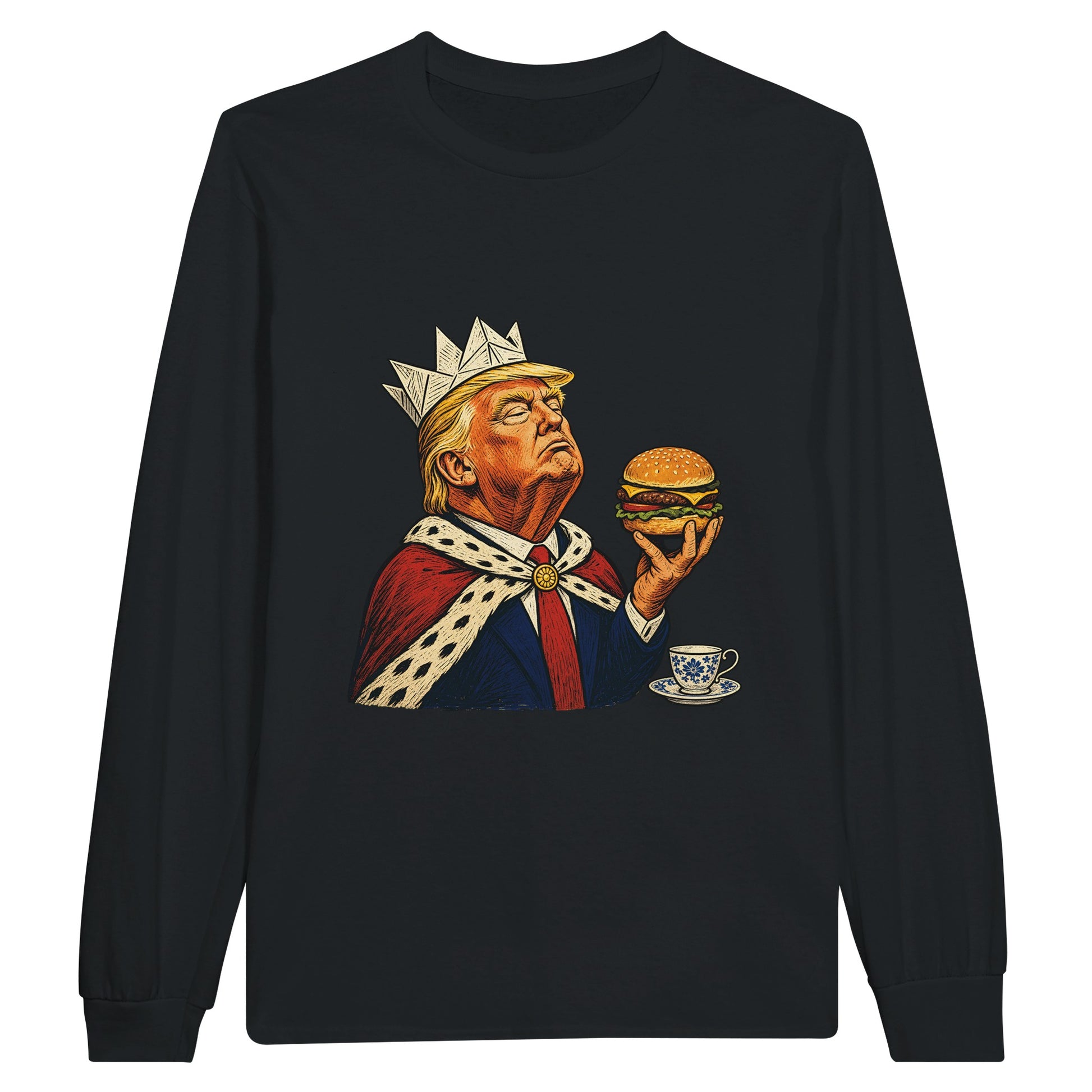 The Very Temporary Monarch — Trump Satire Long-Sleeve T-shirt — product view 7