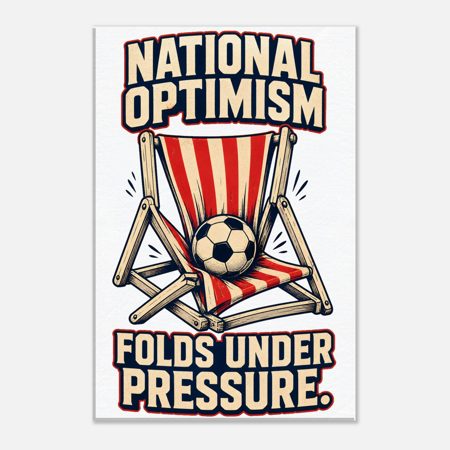 National Optimism Folds Under Pressure Football Canvas — product view 2