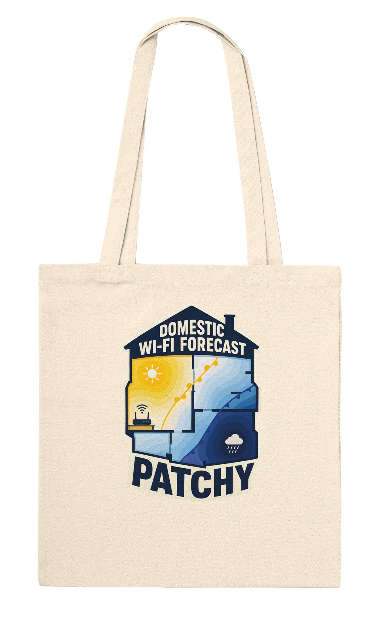 Domestic Wi-Fi Forecast Patchy Tote Bag — product view 6