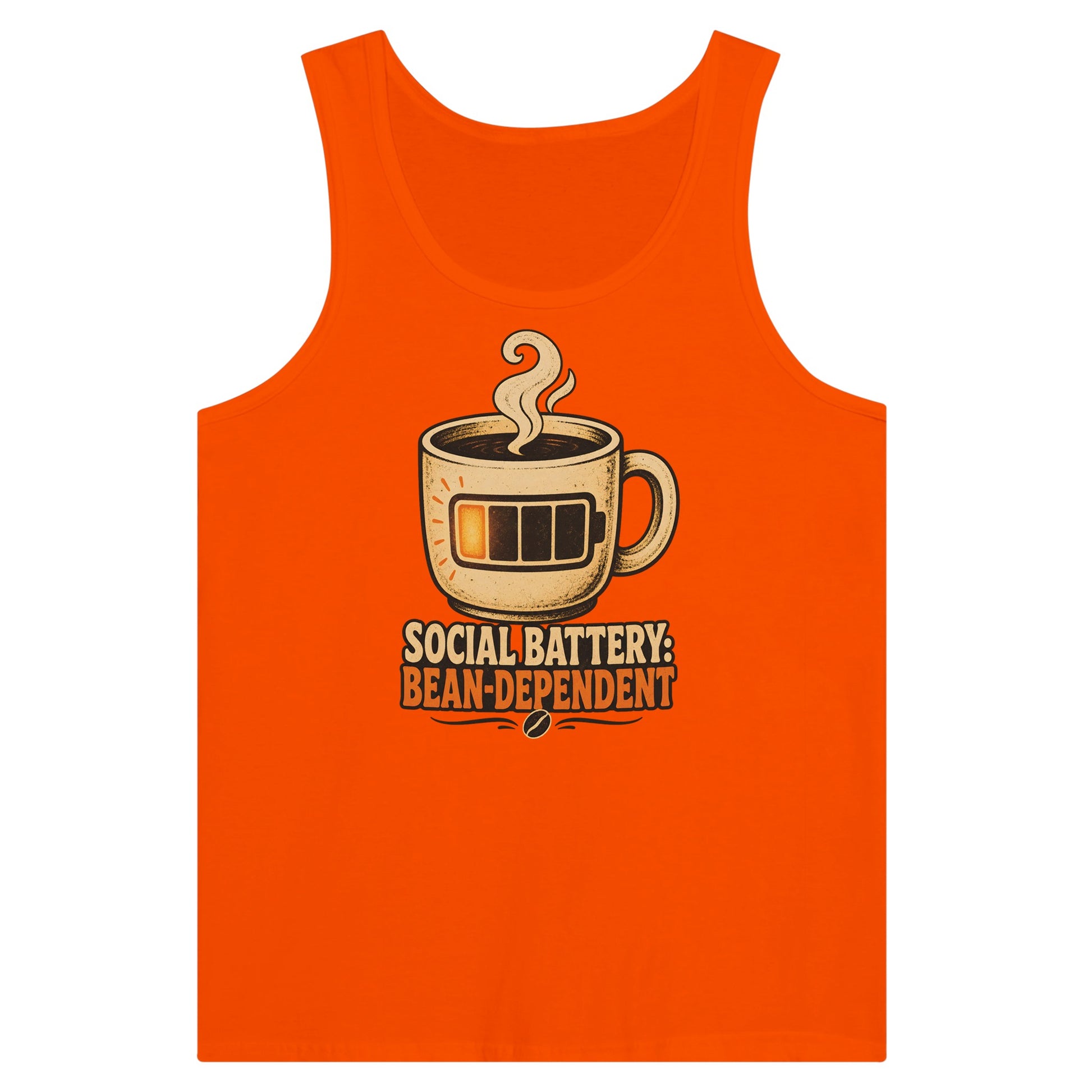 Social Battery: Bean-Dependent Graphic Premium Unisex Tank Top — product view 7