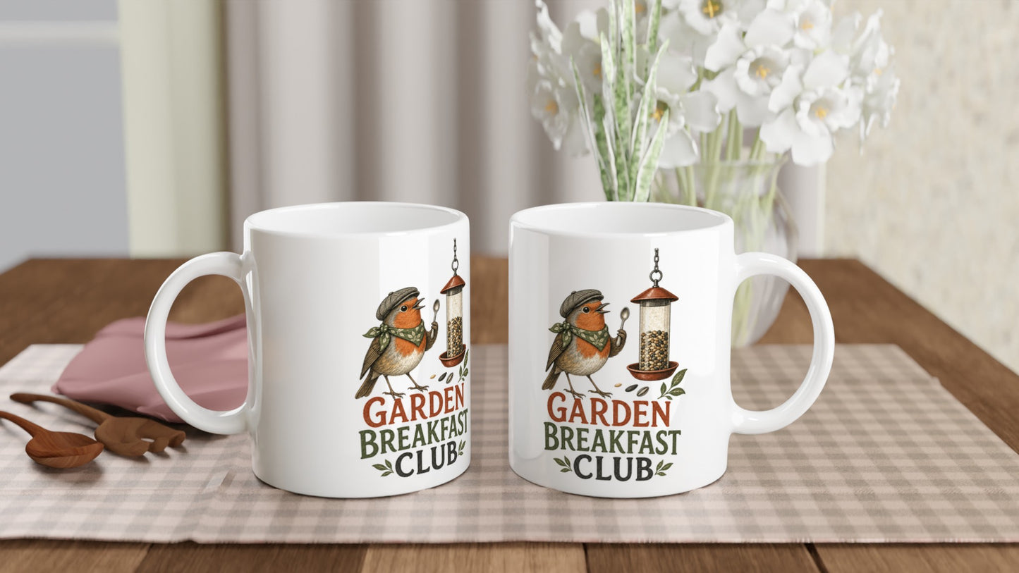 Garden Breakfast Club Robin Graphic Mug — product view 4